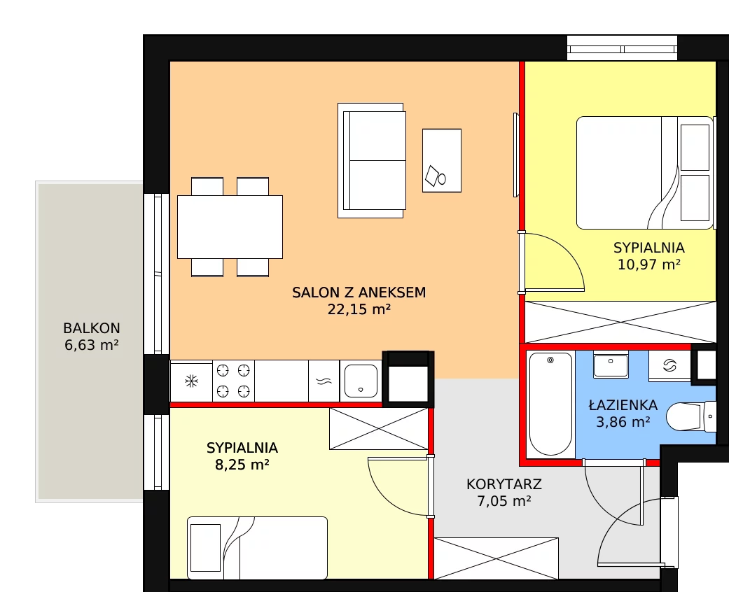 Mieszkanie 52,28 m², piętro 3, oferta nr 1_29, Nowy Zakroczym, Zakroczym, ul. Tylna