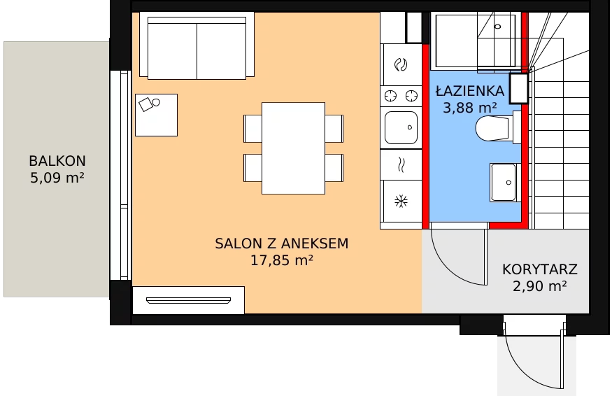 Apartament 51,89 m², piętro 1, oferta nr F/2, Słoneczna Karwia, Karwia, ul. Relaksowa