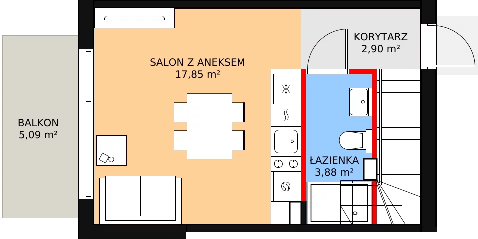 Apartament 51,89 m², piętro 1, oferta nr I/2, Słoneczna Karwia, Karwia, ul. Relaksowa