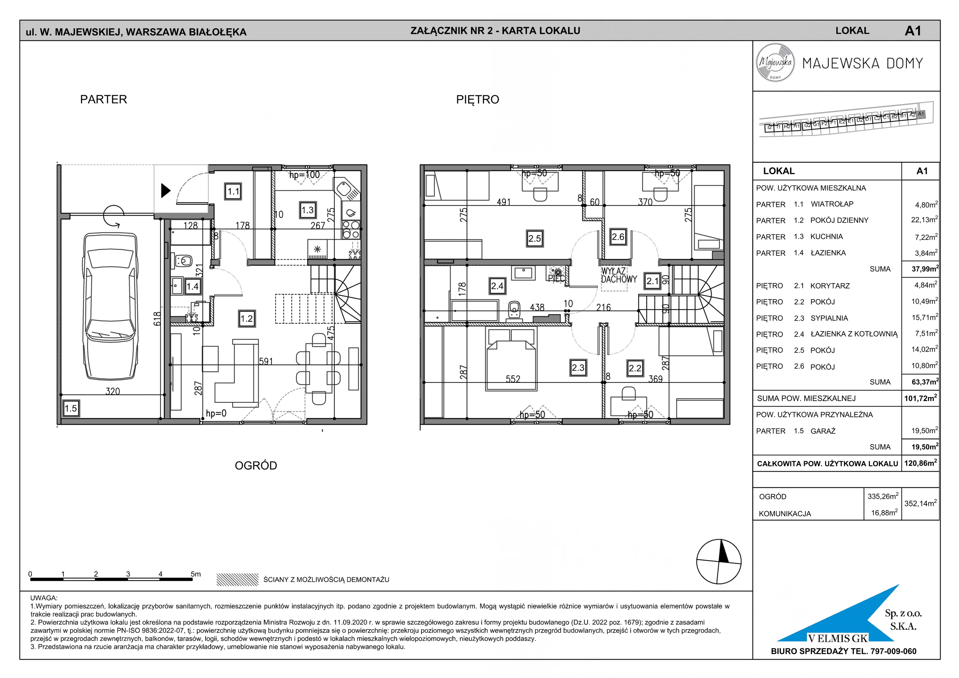 Dom 120,86 m², oferta nr A1, Majewska Domy, Warszawa, Białołęka, Brzeziny, ul. Włady Majewskiej