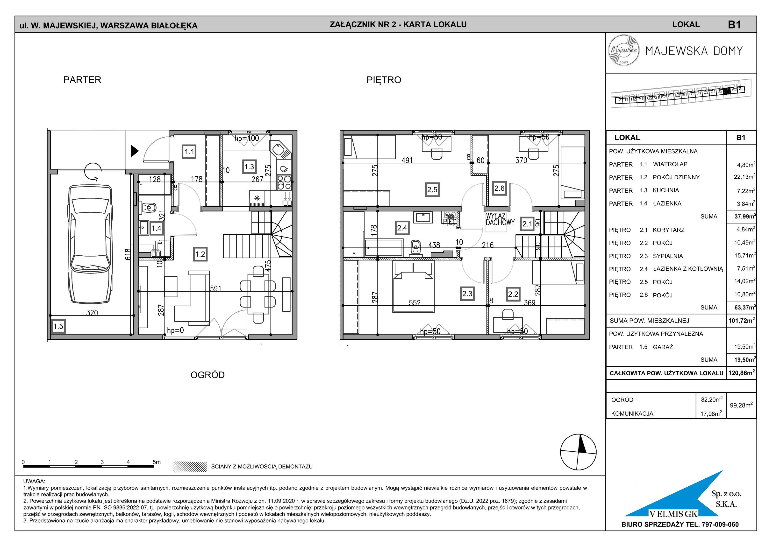 Dom 120,86 m², oferta nr B1, Majewska Domy, Warszawa, Białołęka, Brzeziny, ul. Włady Majewskiej
