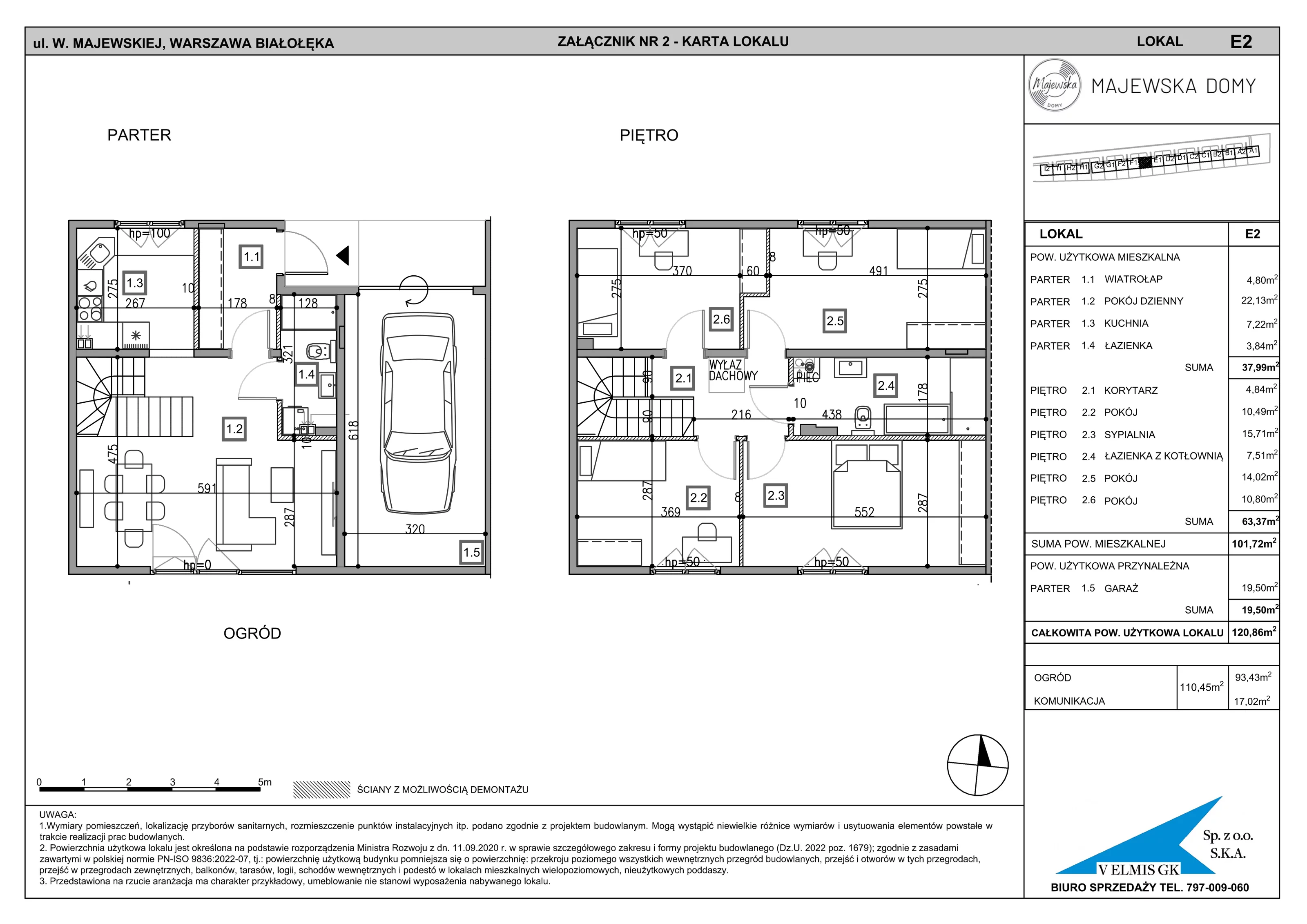 Dom 120,86 m², oferta nr E2, Majewska Domy, Warszawa, Białołęka, Brzeziny, ul. Włady Majewskiej