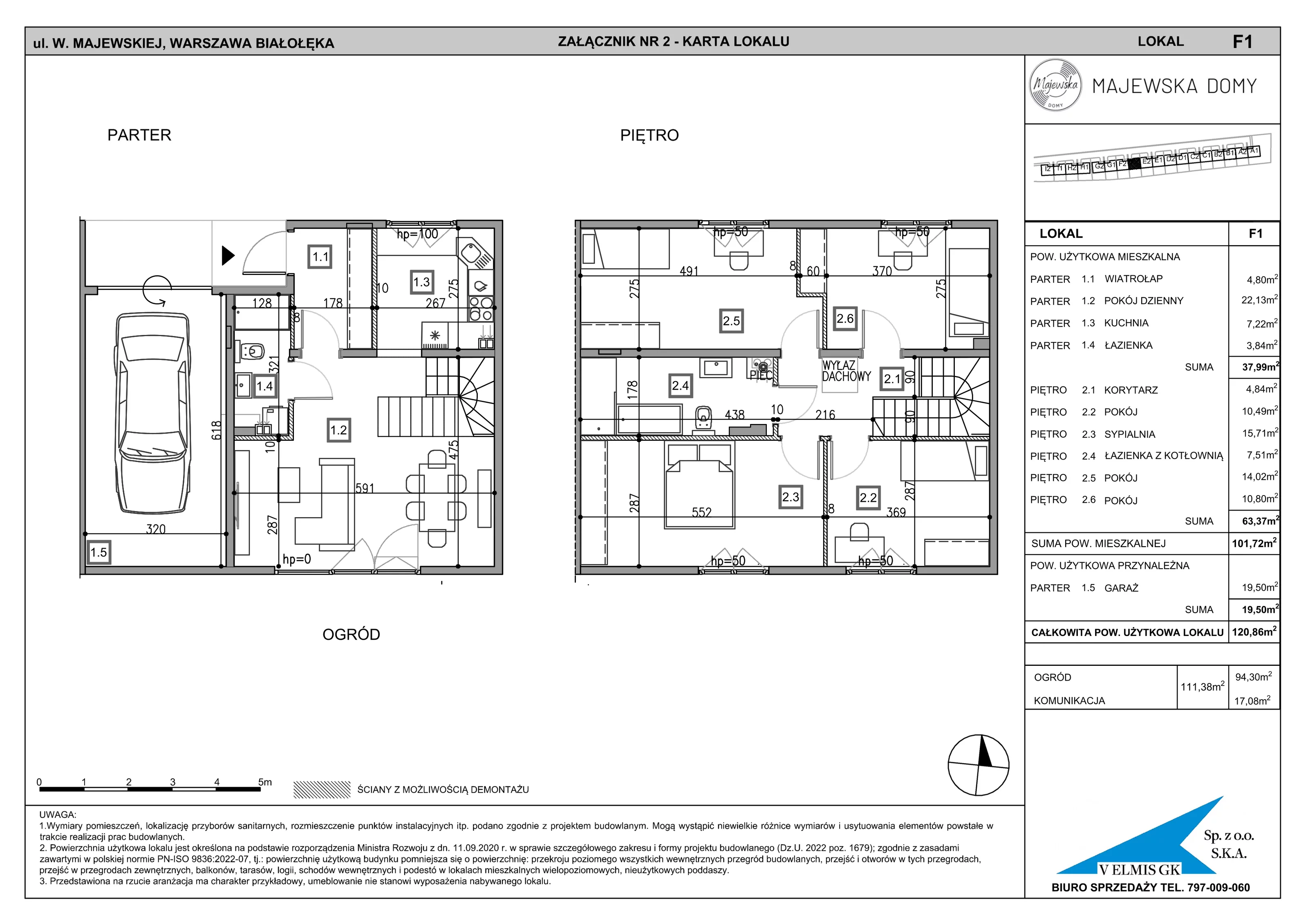 Dom 120,86 m², oferta nr F1, Majewska Domy, Warszawa, Białołęka, Brzeziny, ul. Włady Majewskiej