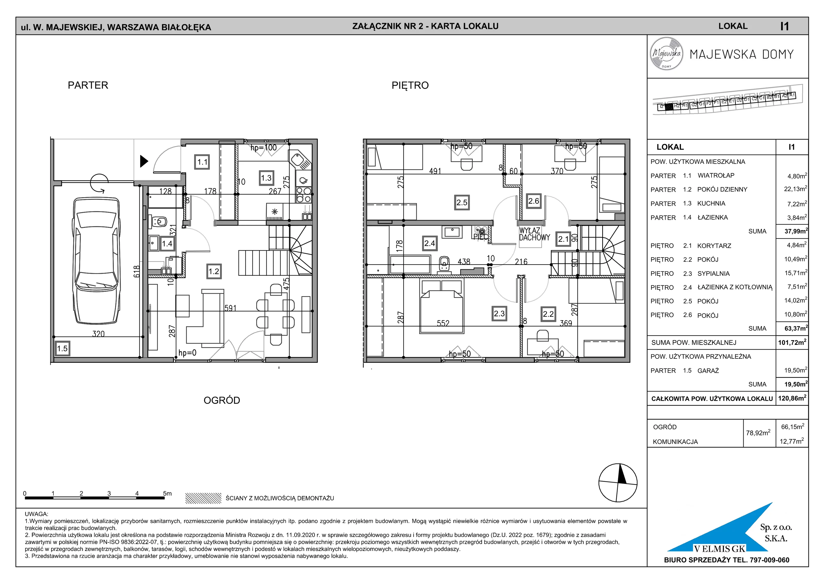 Dom 120,86 m², oferta nr I1, Majewska Domy, Warszawa, Białołęka, Brzeziny, ul. Włady Majewskiej