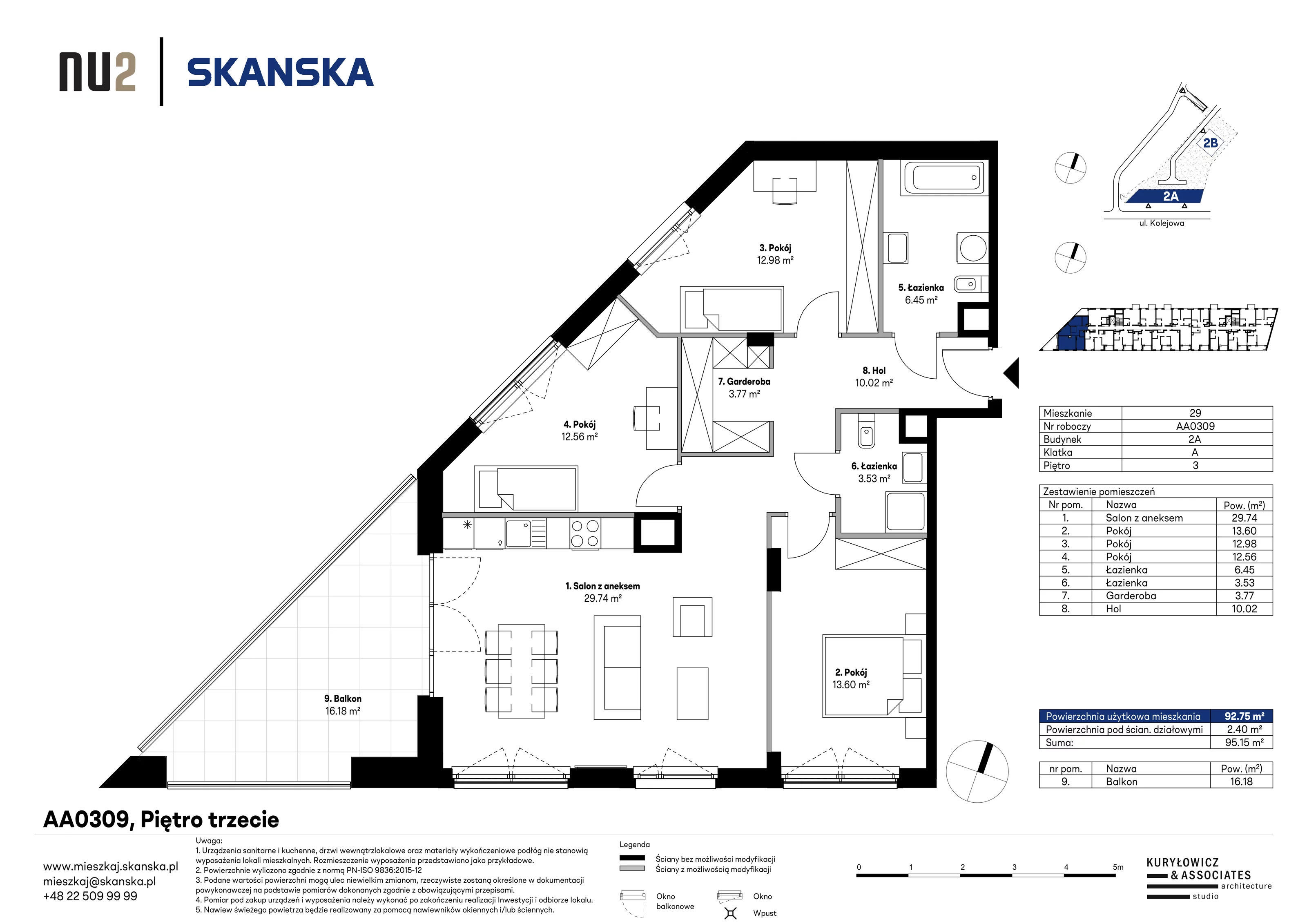 4 pokoje, mieszkanie 92,63 m², piętro 3, oferta nr AA0309, NU Warszawa Wola, Warszawa, Wola, Czyste, ul. Kolejowa