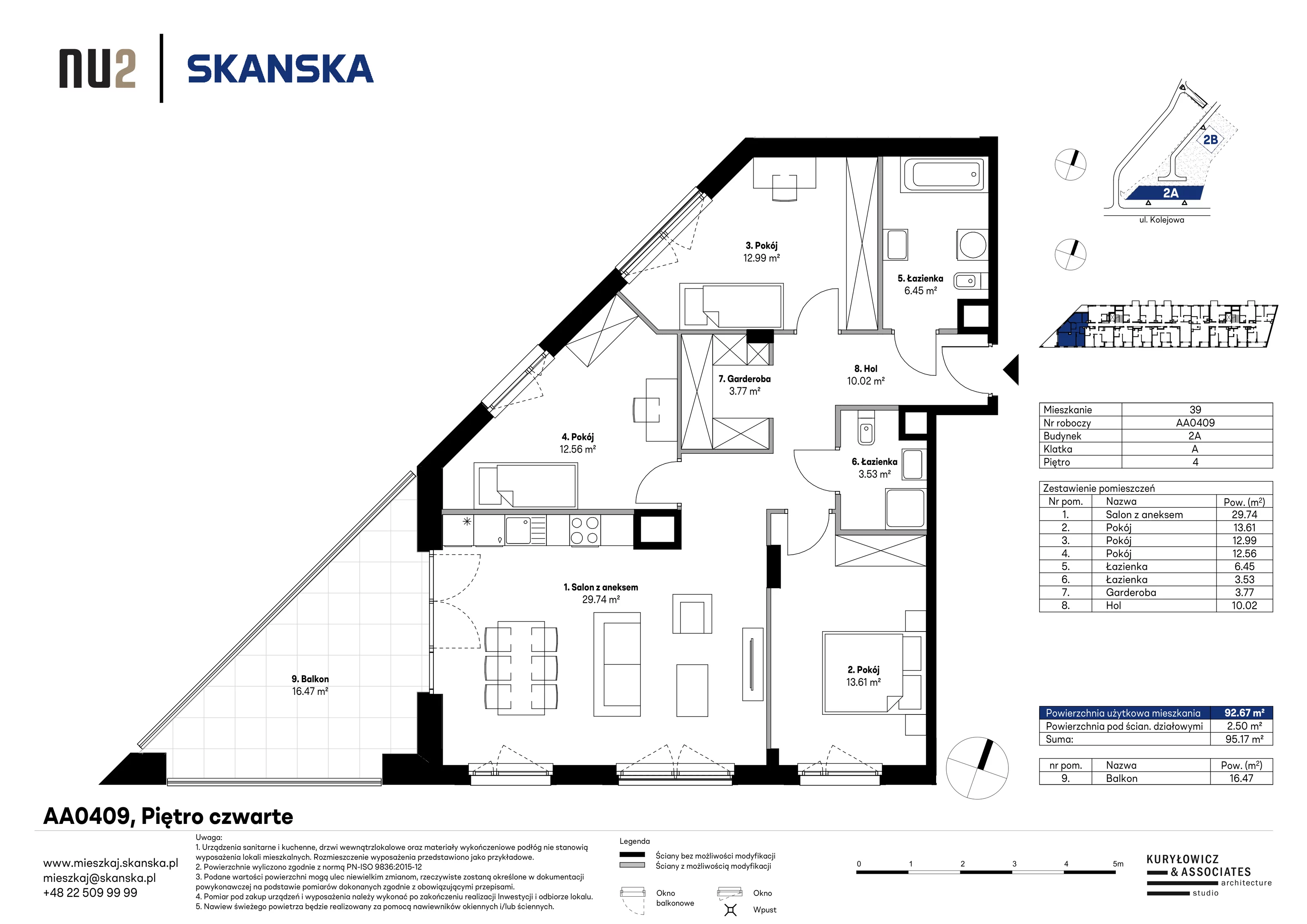 Mieszkanie 92,63 m², piętro 4, oferta nr AA0409, NU Warszawa Wola, Warszawa, Wola, Czyste, ul. Kolejowa