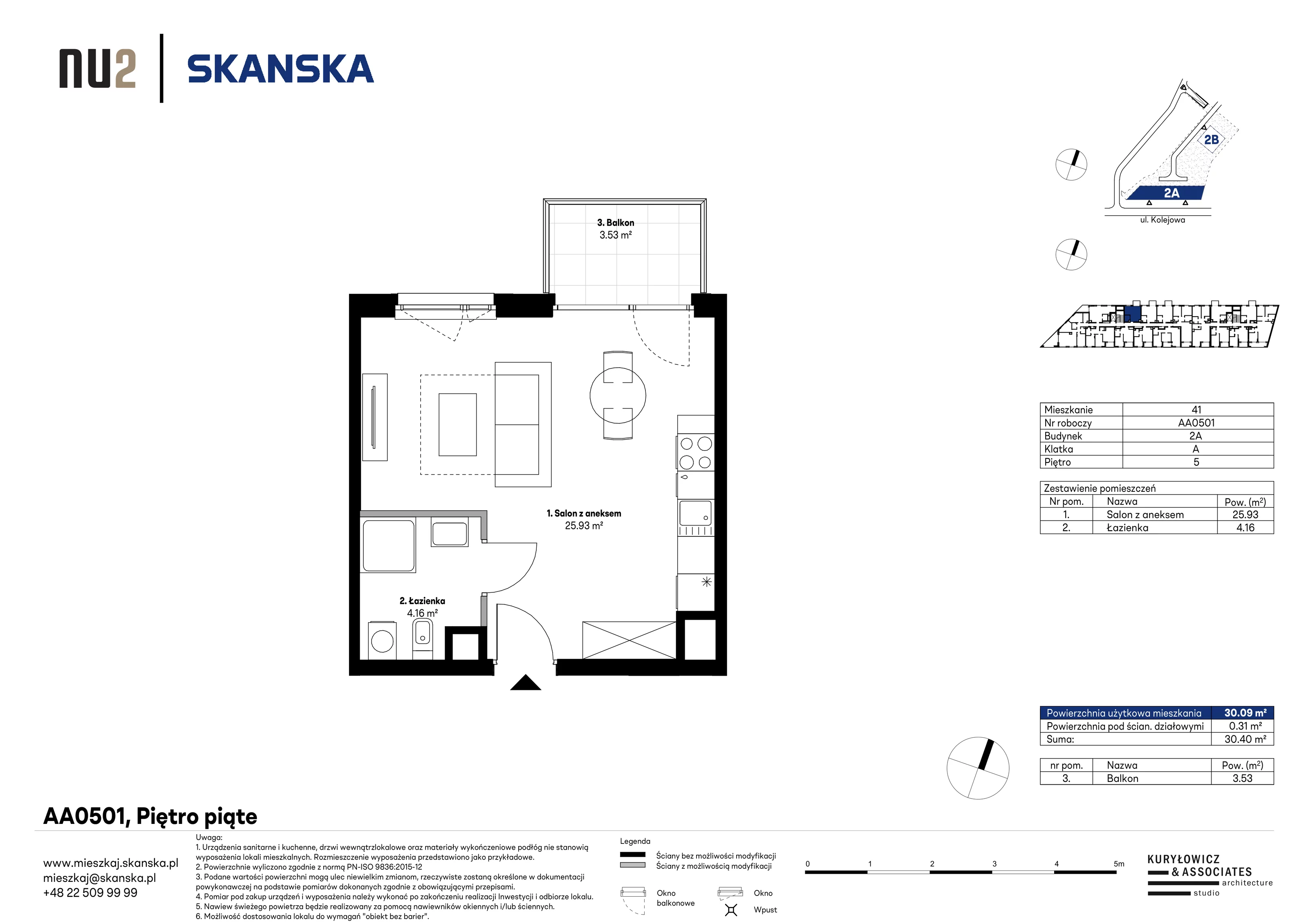 Mieszkanie 30,09 m², piętro 5, oferta nr AA0501, NU Warszawa Wola, Warszawa, Wola, Czyste, ul. Kolejowa