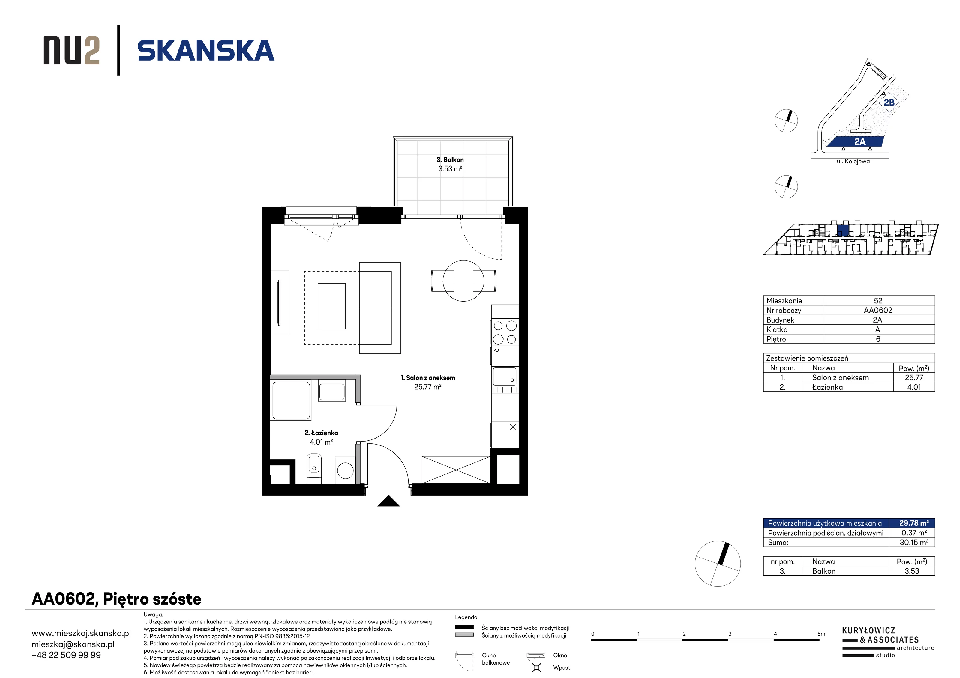 Mieszkanie 29,78 m², piętro 6, oferta nr AA0602, NU Warszawa Wola, Warszawa, Wola, Czyste, ul. Kolejowa