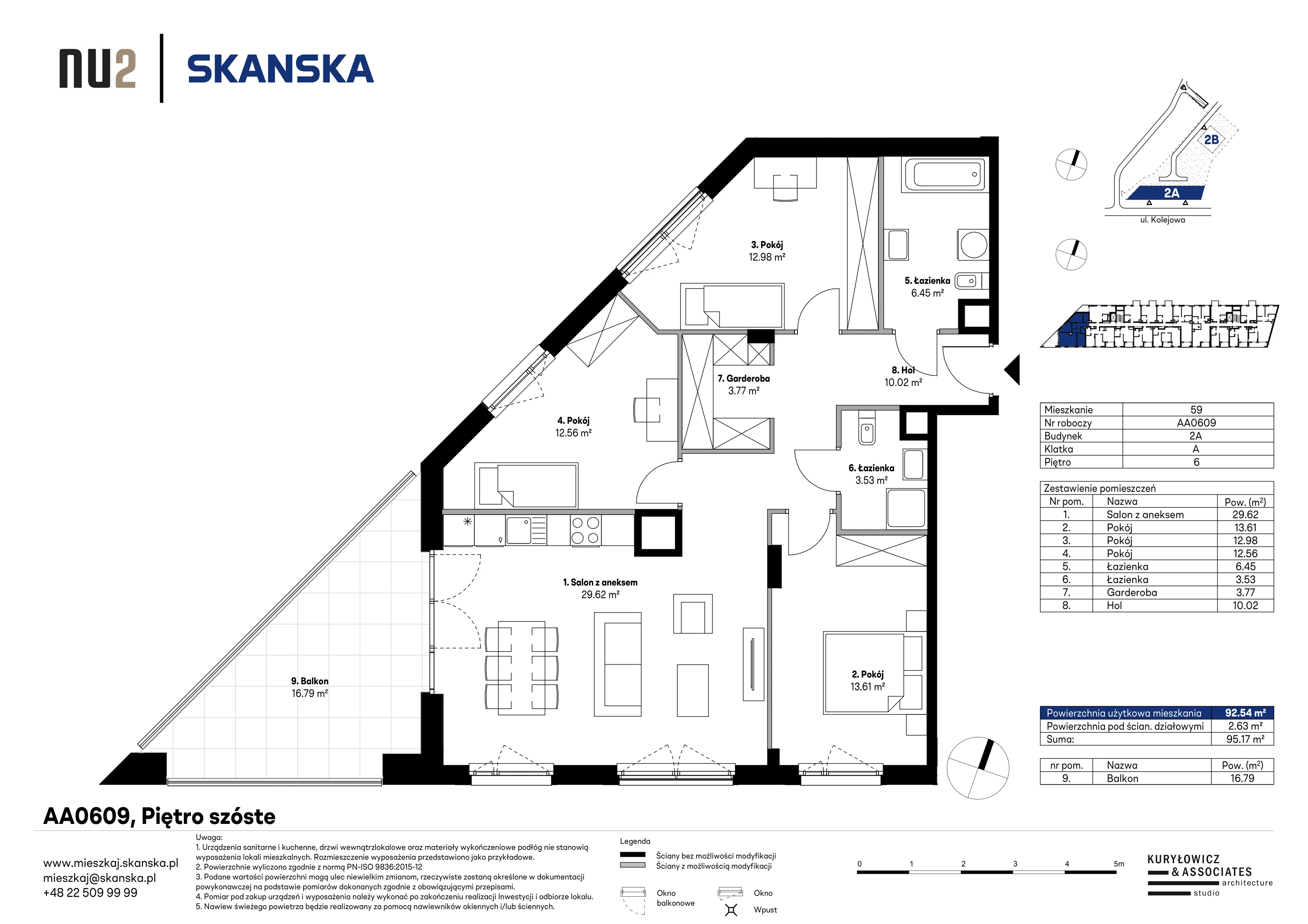 Mieszkanie 92,51 m², piętro 6, oferta nr AA0609, NU Warszawa Wola, Warszawa, Wola, Czyste, ul. Kolejowa