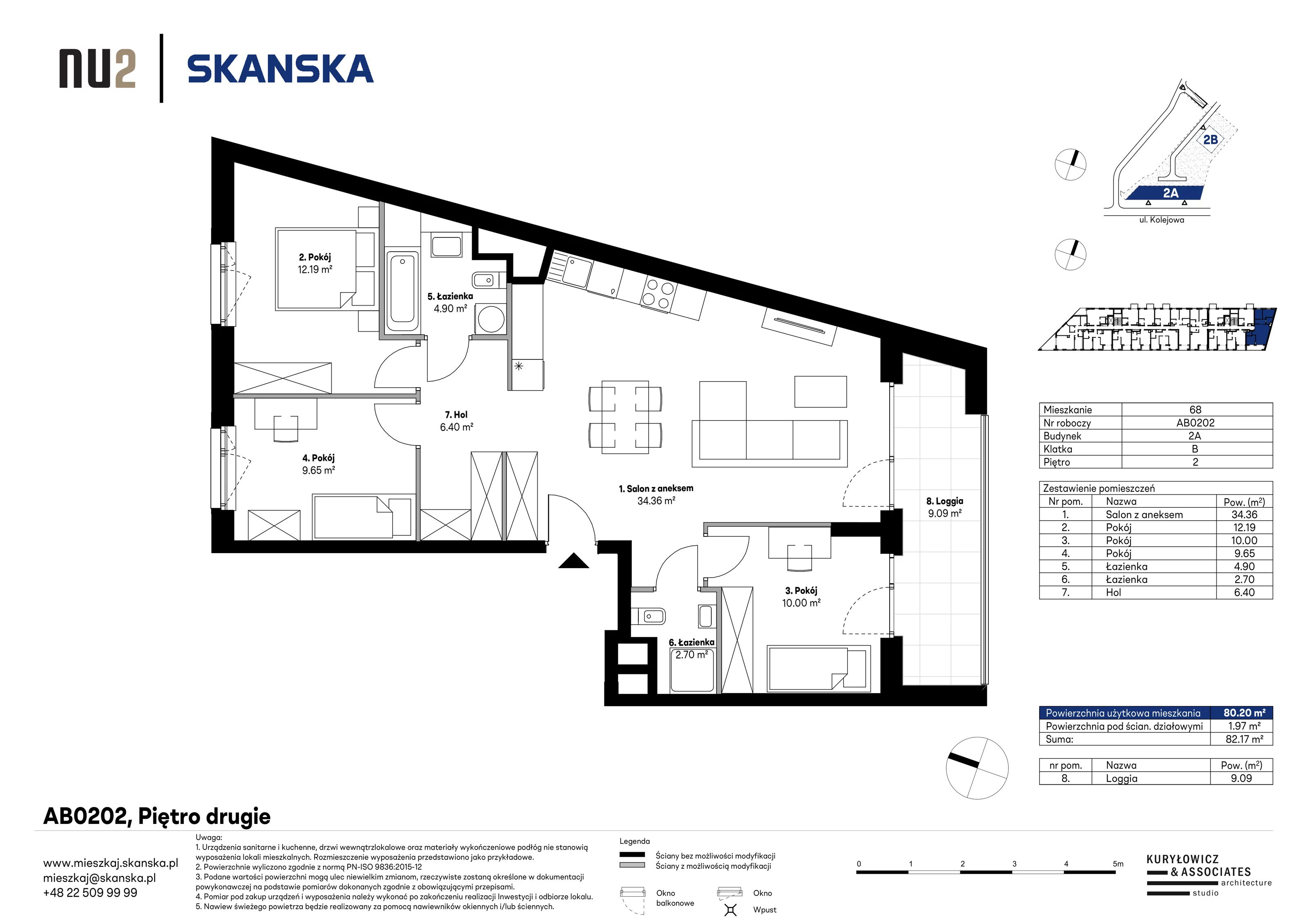 Mieszkanie 80,18 m², piętro 2, oferta nr AB0202, NU Warszawa Wola, Warszawa, Wola, Czyste, ul. Kolejowa