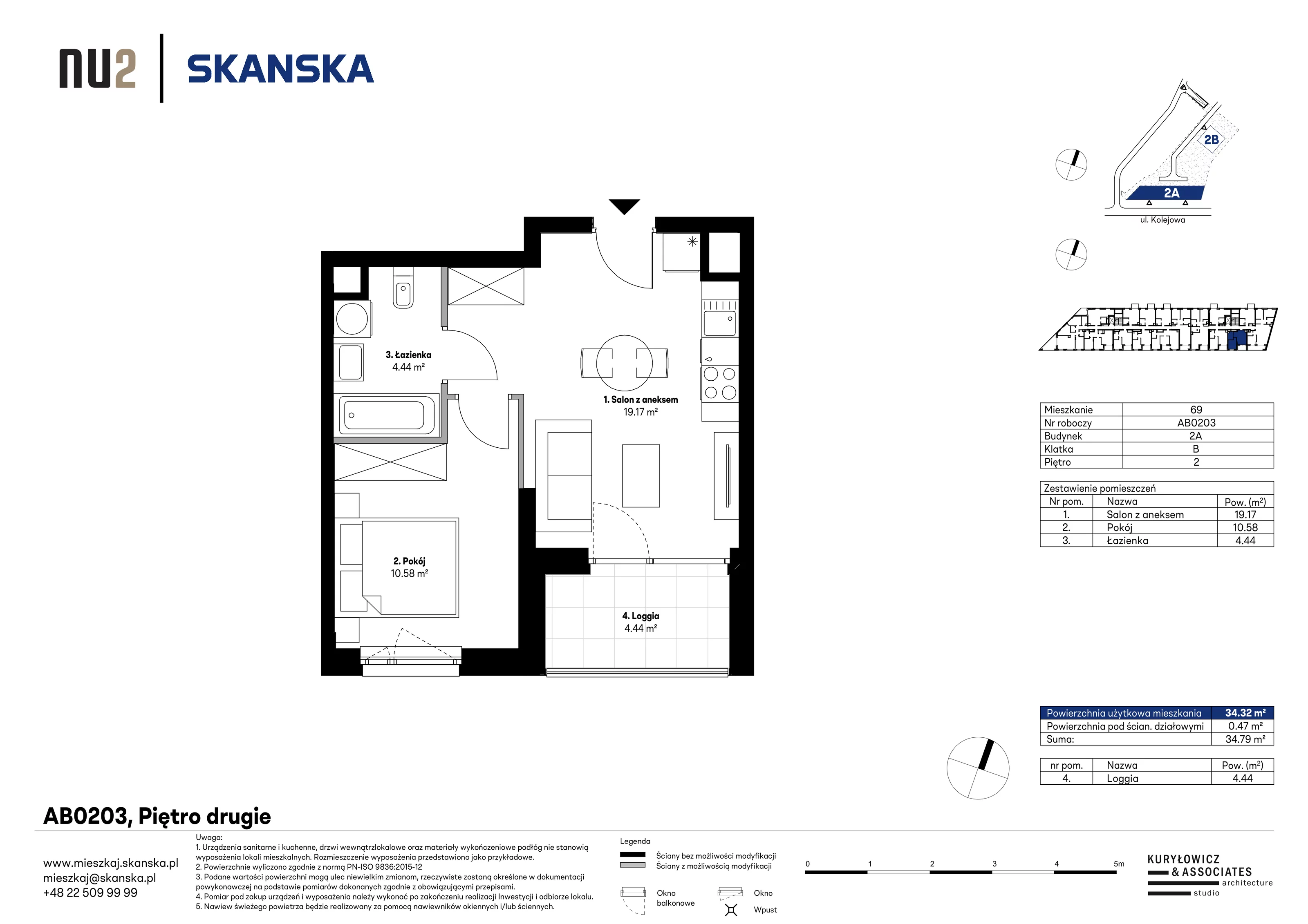 Mieszkanie 34,32 m², piętro 2, oferta nr AB0203, NU Warszawa Wola, Warszawa, Wola, Czyste, ul. Kolejowa