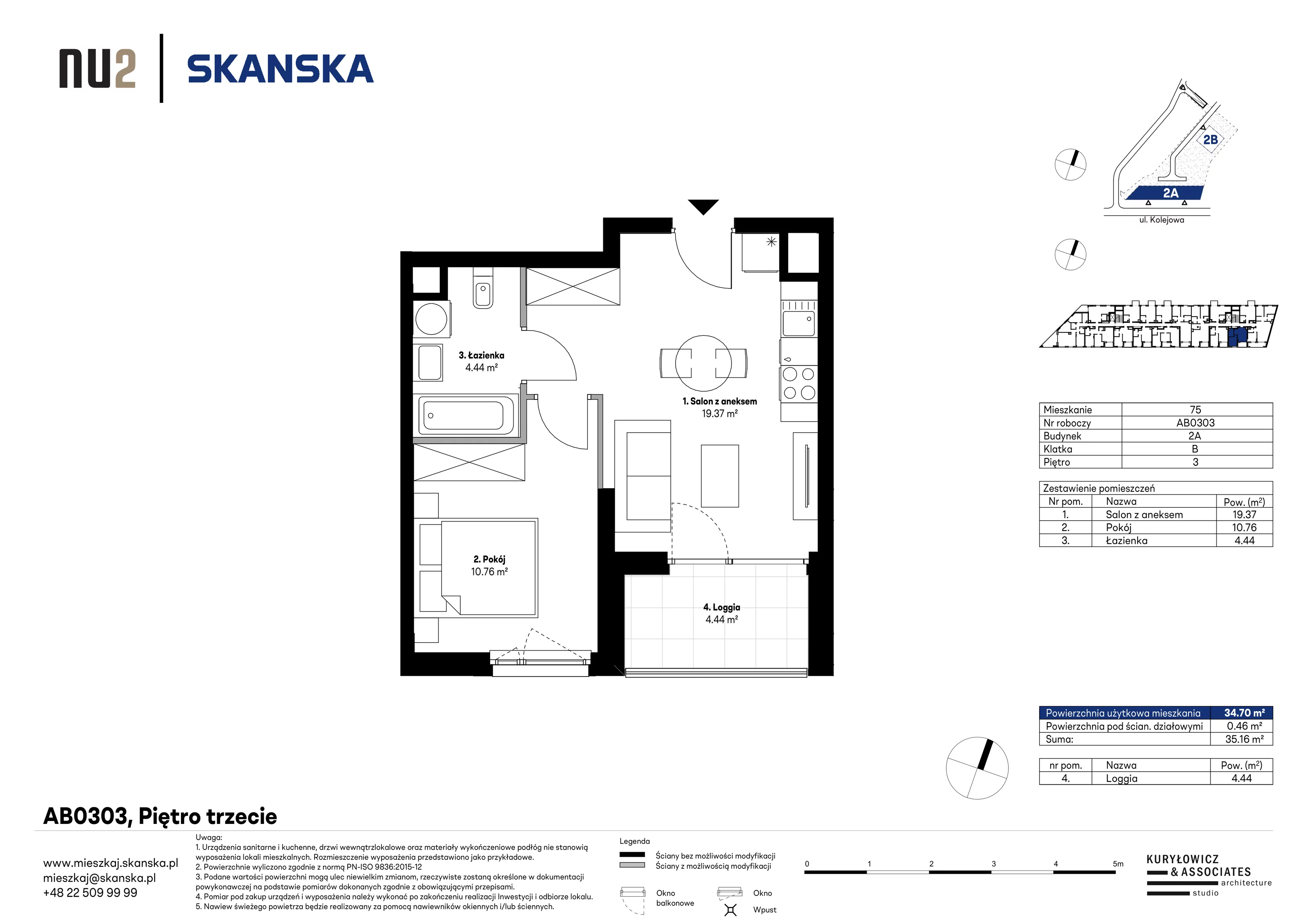 Mieszkanie 34,70 m², piętro 3, oferta nr AB0303, NU Warszawa Wola, Warszawa, Wola, Czyste, ul. Kolejowa