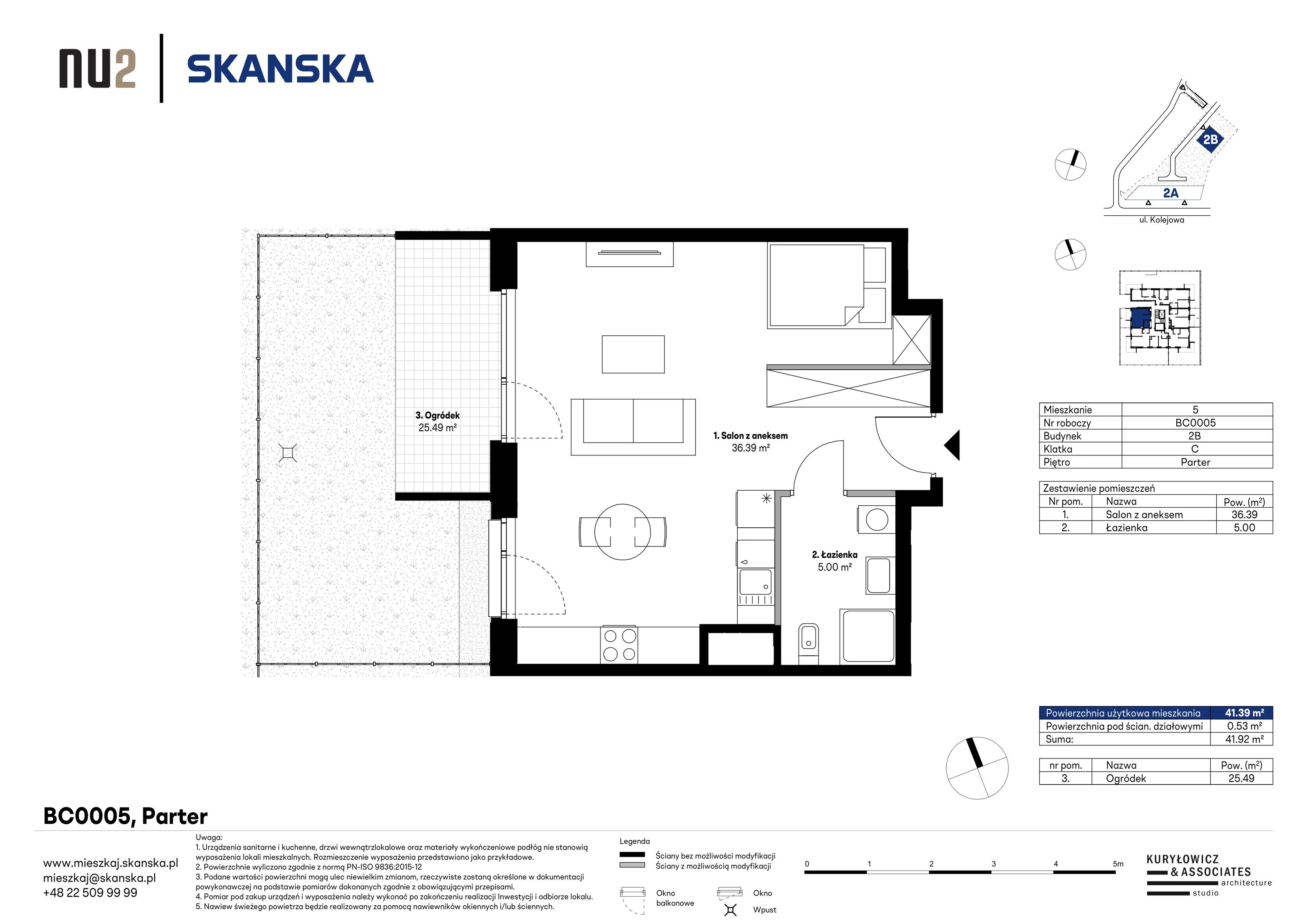Mieszkanie 41,39 m², parter, oferta nr BC0005, NU Warszawa Wola, Warszawa, Wola, Czyste, ul. Kolejowa