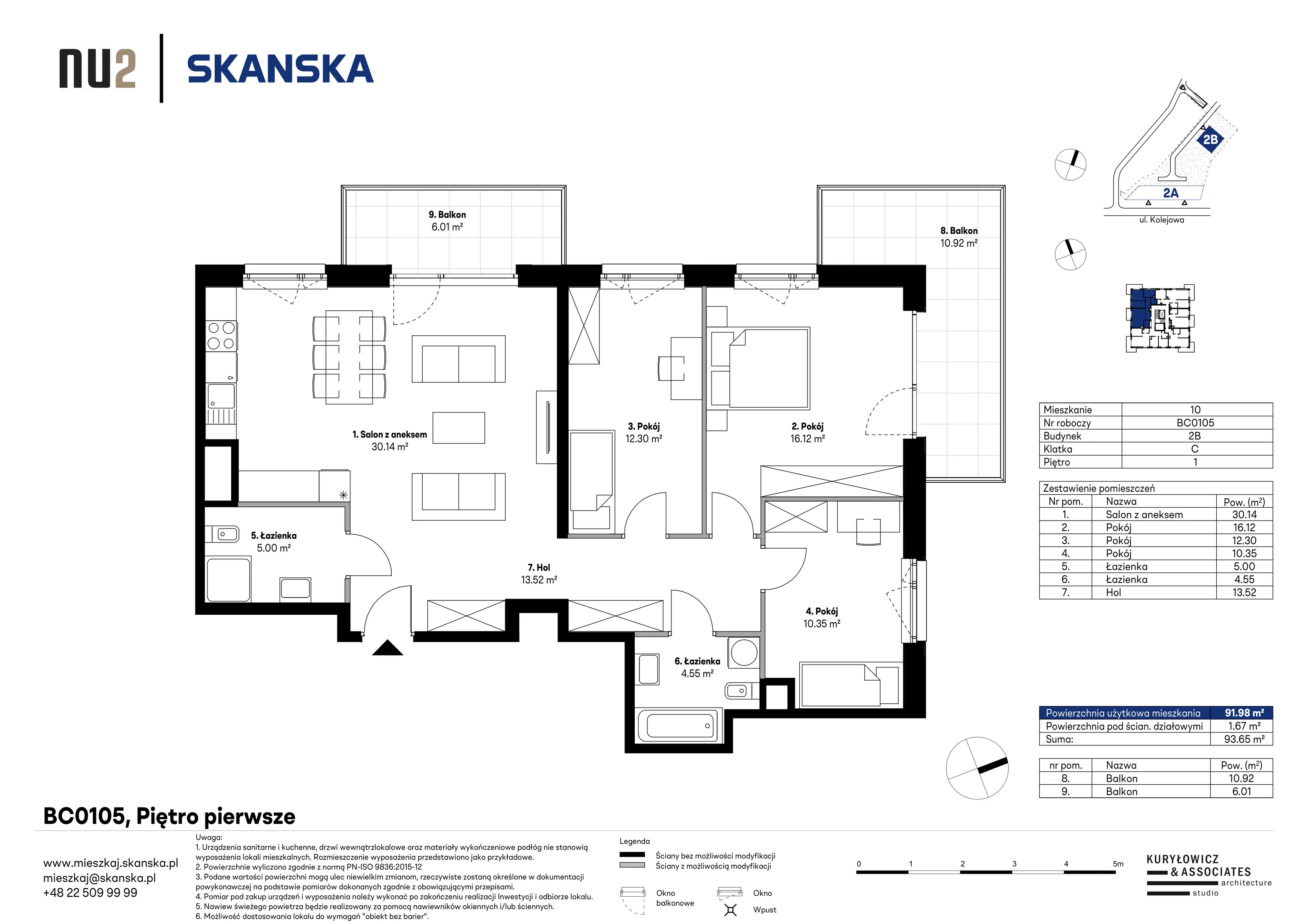 Mieszkanie 91,98 m², piętro 1, oferta nr BC0105, NU Warszawa Wola, Warszawa, Wola, Czyste, ul. Kolejowa