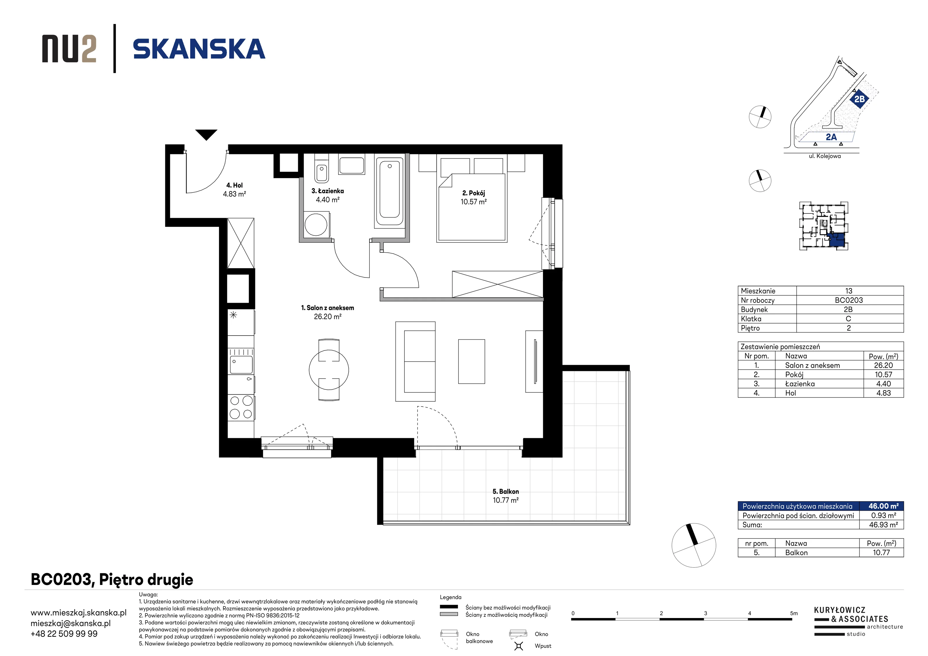 Mieszkanie 46,00 m², piętro 2, oferta nr BC0203, NU Warszawa Wola, Warszawa, Wola, Czyste, ul. Kolejowa