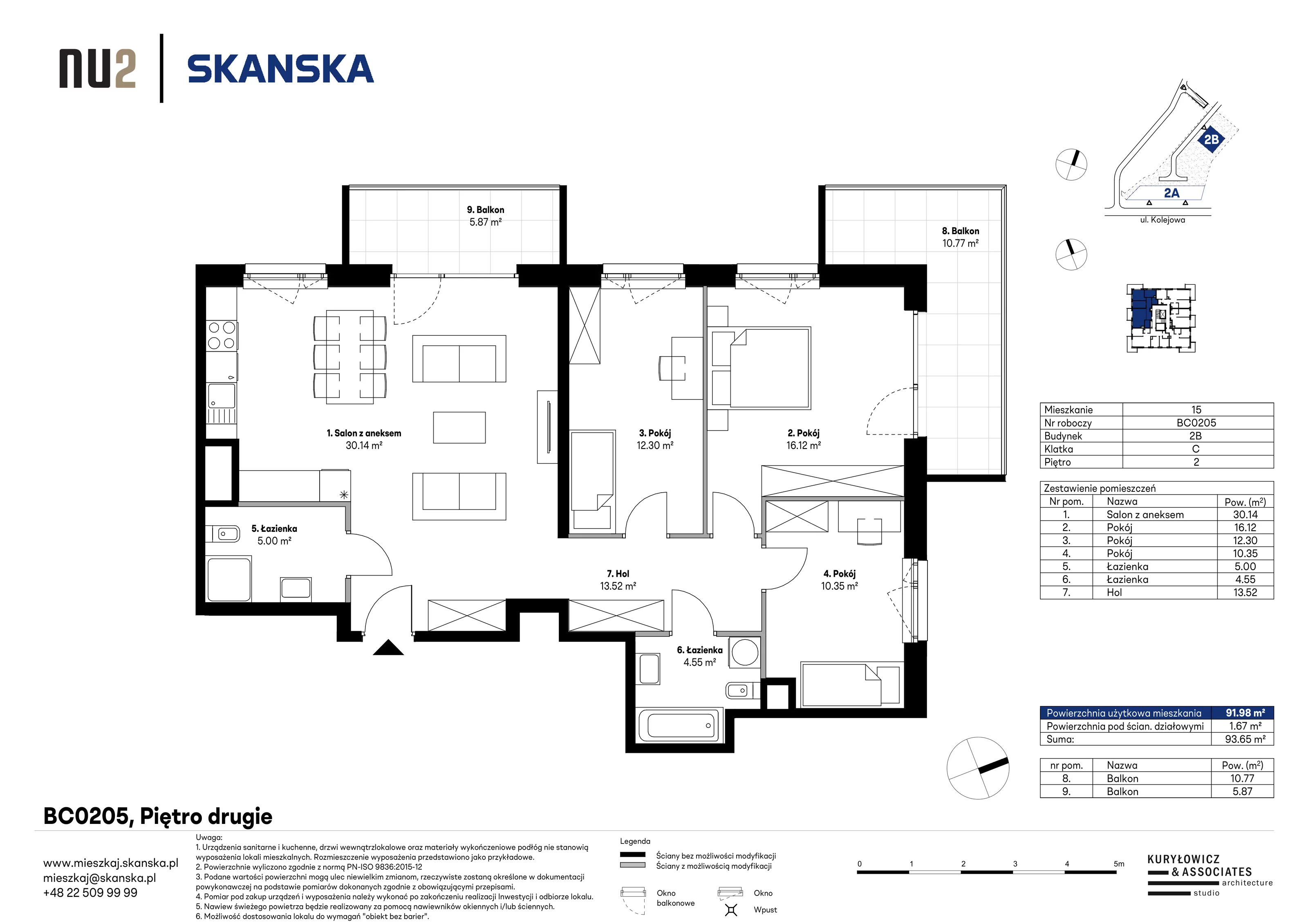 4 pokoje, mieszkanie 91,98 m², piętro 2, oferta nr BC0205, NU Warszawa Wola, Warszawa, Wola, Czyste, ul. Kolejowa