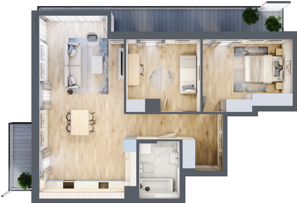 Mieszkanie 78,57 m², piętro 1, oferta nr 6A0107, Jaśminowy Mokotów VI Wille Miejskie, Warszawa, Mokotów, Stegny, ul. Białego Dębu