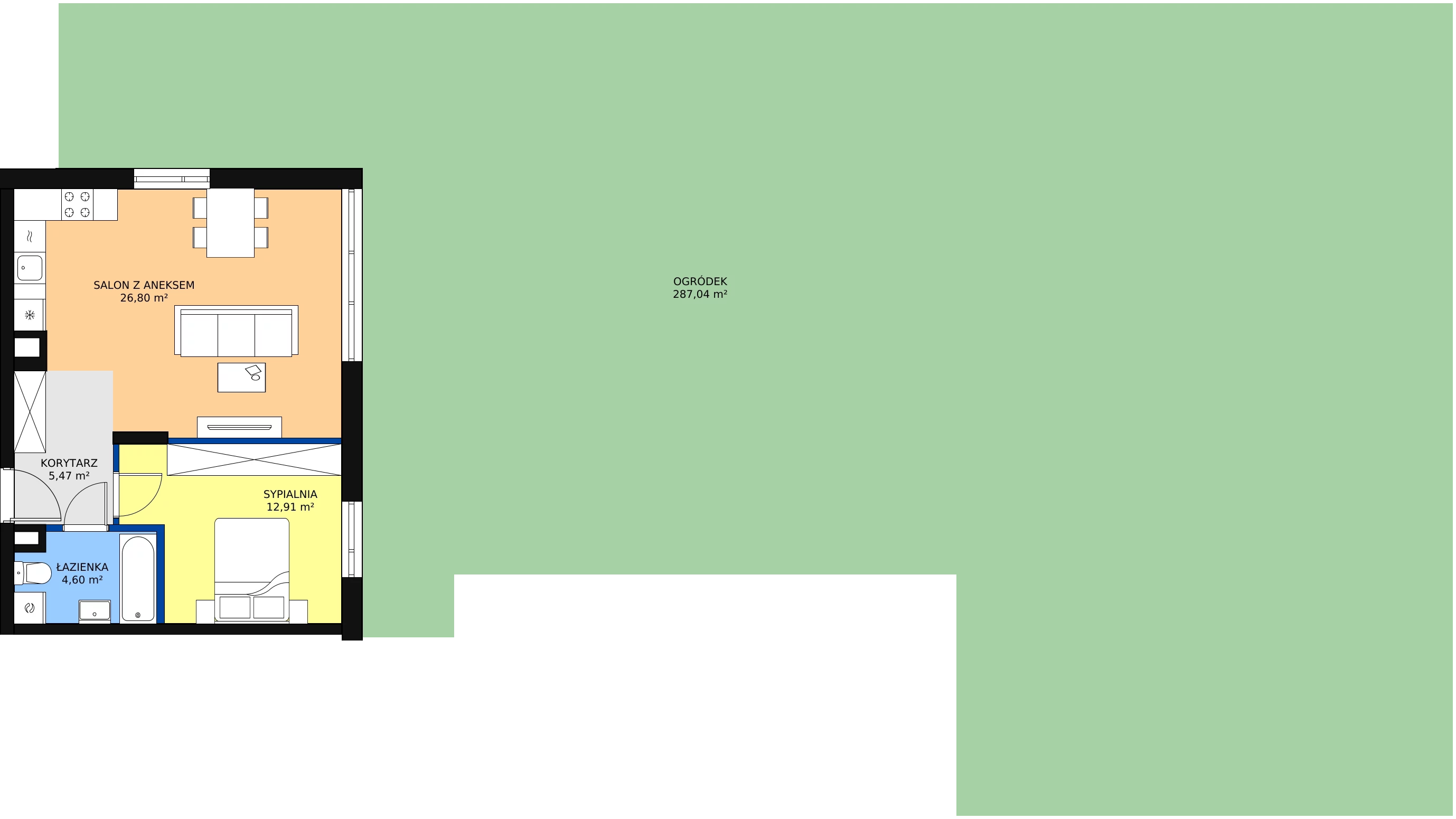 Zalety mieszkania 49.78 m², 6B0001