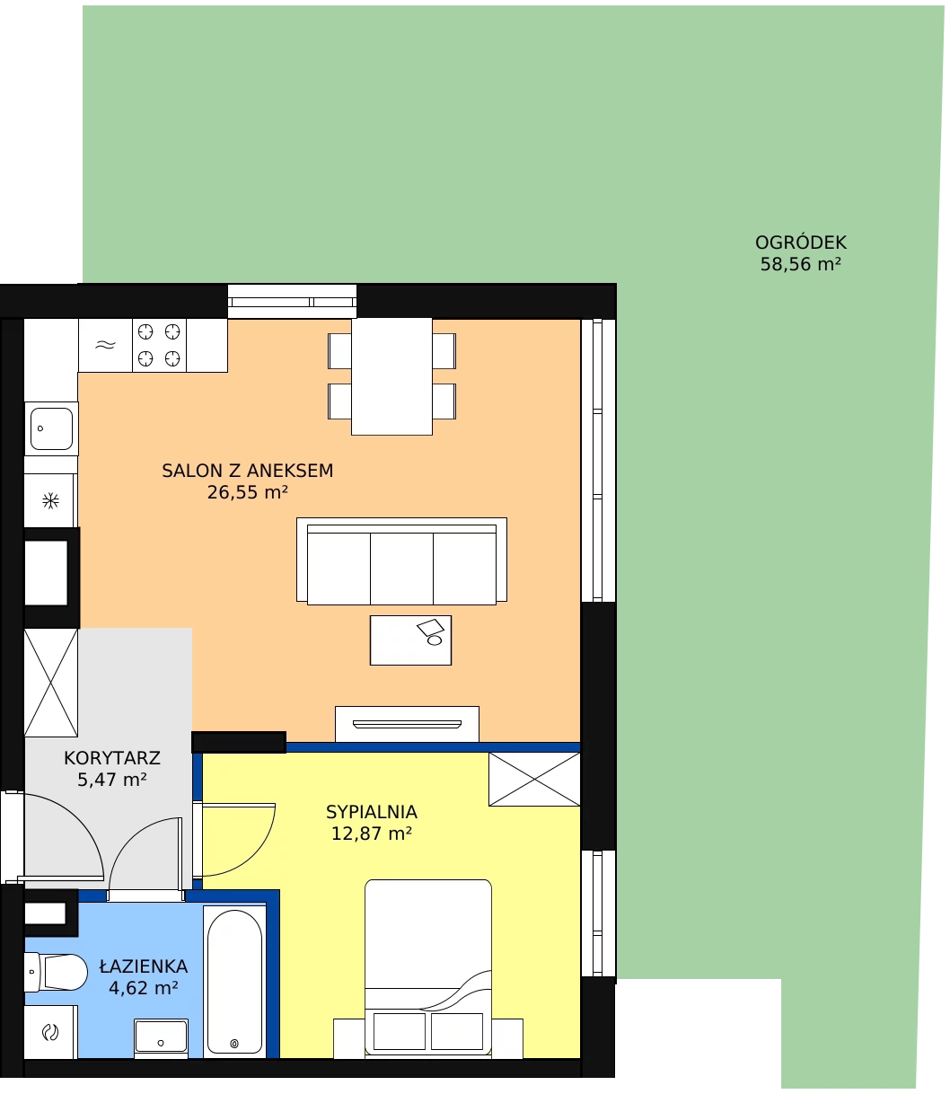 Zalety mieszkania 49.51 m², 6D0001