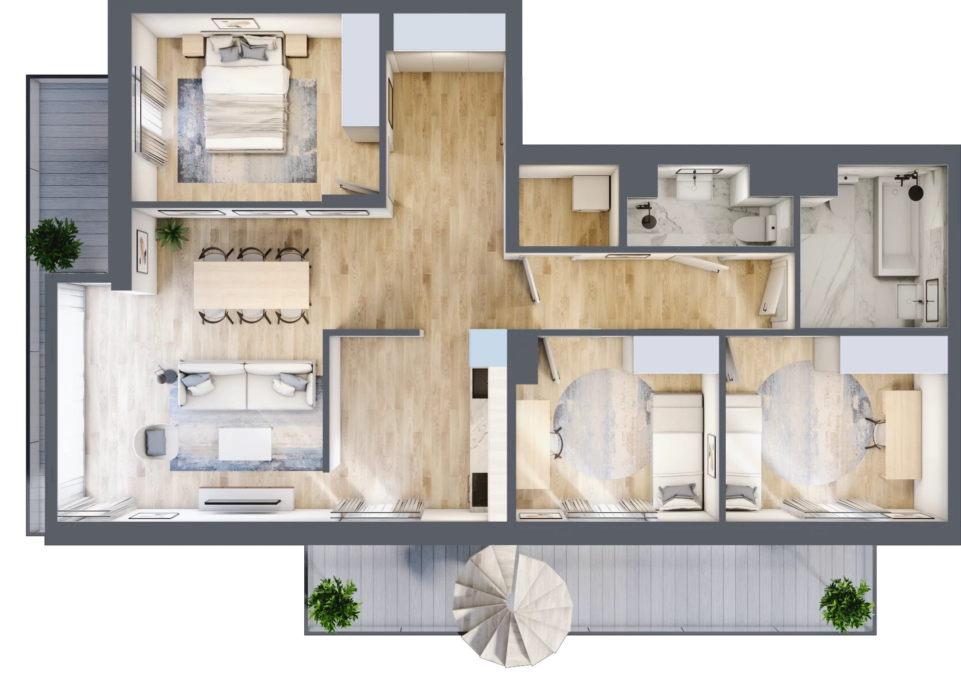 4 pokoje, mieszkanie 89,62 m², piętro 2, oferta nr 6D0209, Jaśminowy Mokotów VI Wille Miejskie, Warszawa, Mokotów, Stegny, ul. Białego Dębu