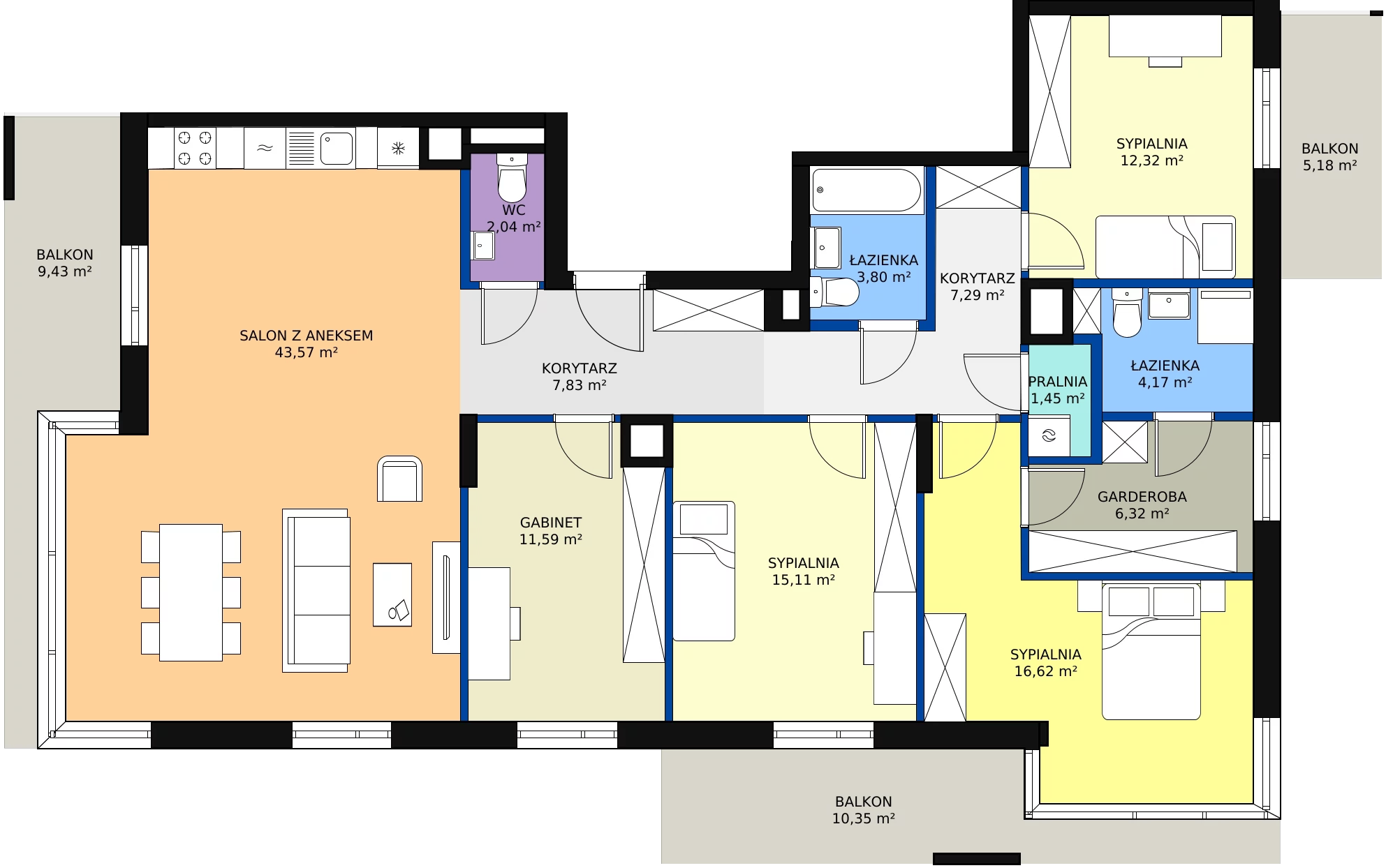 Zalety mieszkania 132.11 m², 6D0105