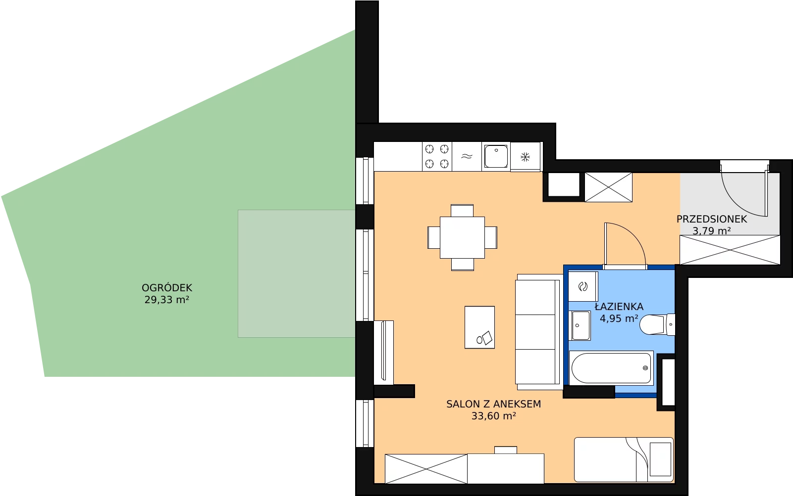 Zalety mieszkania 42.34 m², HB0003
