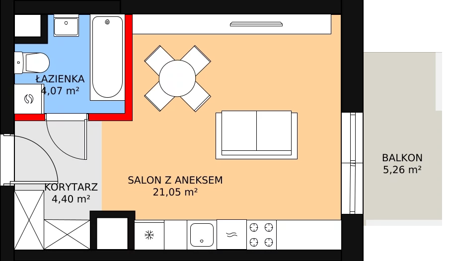 1 pokój, mieszkanie 29,52 m², piętro 2, oferta nr HA0212, Park Skandynawia V, Warszawa, Praga Południe, Gocław, ul. Precyzyjna