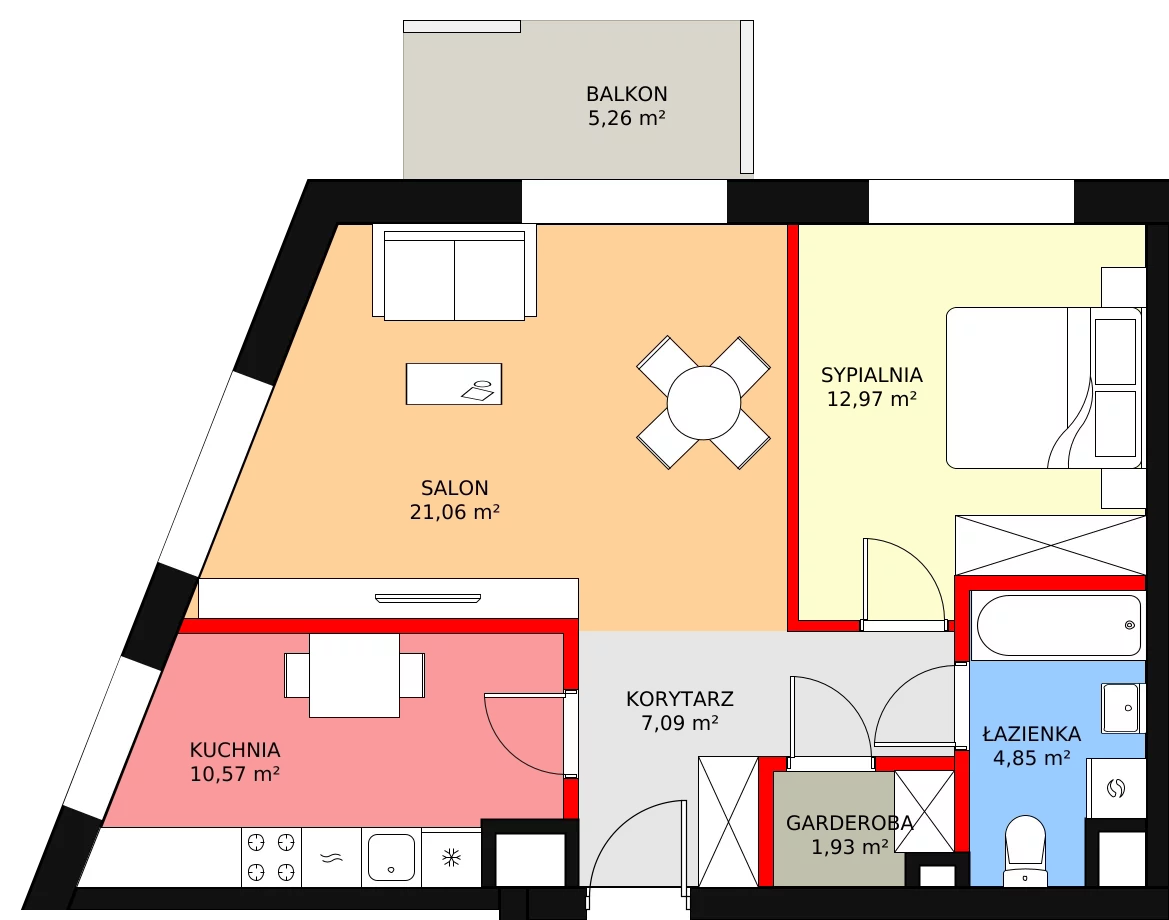 2 pokoje, mieszkanie 58,47 m², piętro 5, oferta nr HA0532, Park Skandynawia V, Warszawa, Praga Południe, Gocław, ul. Precyzyjna