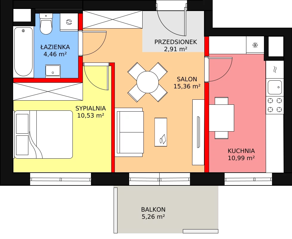 2 pokoje, mieszkanie 44,24 m², parter, oferta nr HB0009, Park Skandynawia V, Warszawa, Praga Południe, Gocław, ul. Precyzyjna