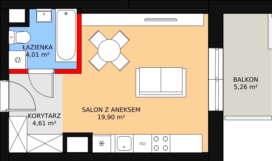 Zalety mieszkania 28.52 m², HB0110