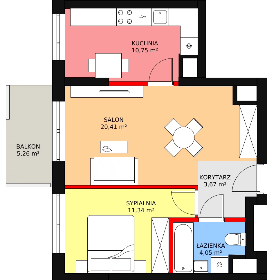 2 pokoje, mieszkanie 50,22 m², piętro 6, oferta nr HB0665, Park Skandynawia V, Warszawa, Praga Południe, Gocław, ul. Precyzyjna