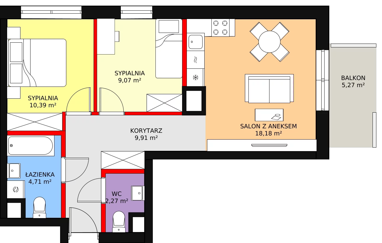 3 pokoje, mieszkanie 54,53 m², piętro 1, oferta nr I0120, Park Skandynawia V, Warszawa, Praga Południe, Gocław, ul. Precyzyjna