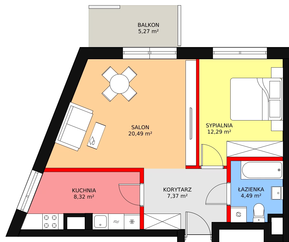 2 pokoje, mieszkanie 52,96 m², piętro 2, oferta nr I0227, Park Skandynawia V, Warszawa, Praga Południe, Gocław, ul. Precyzyjna