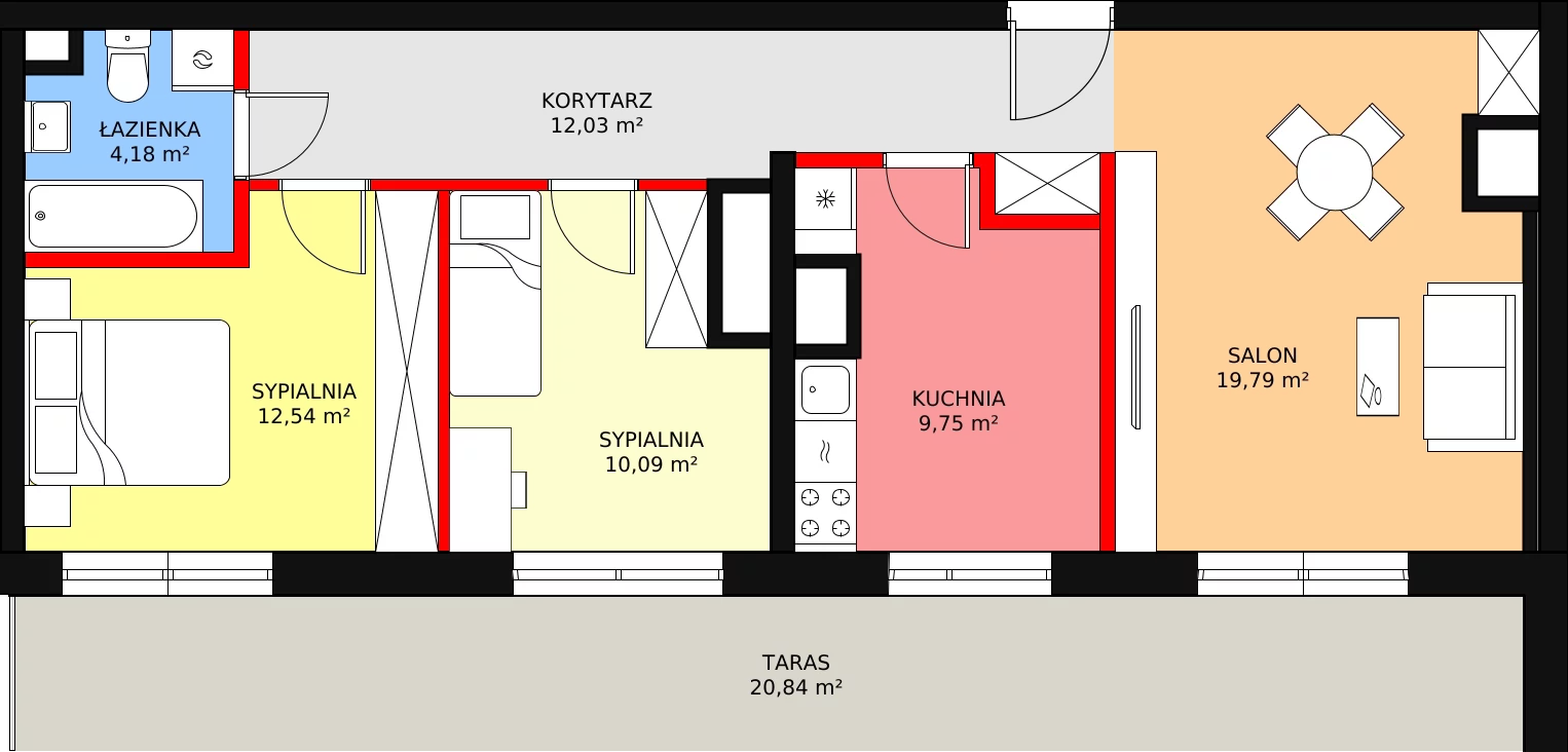 3 pokoje, mieszkanie 68,38 m², piętro 6, oferta nr I0674, Park Skandynawia V, Warszawa, Praga Południe, Gocław, ul. Precyzyjna