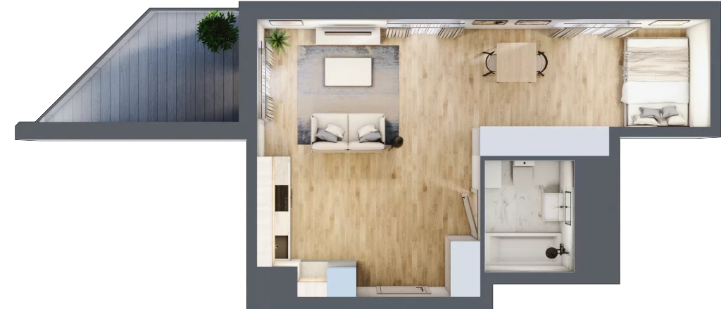 1 pokój, mieszkanie 41,23 m², piętro 4, oferta nr AA0410, NU Warszawa Wola, Warszawa, Wola, Czyste, ul. Kolejowa