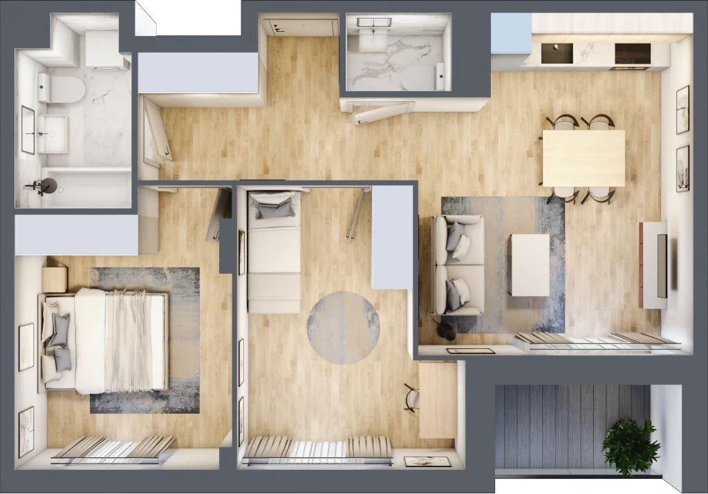 3 pokoje, mieszkanie 58,16 m², piętro 5, oferta nr AA0508, NU Warszawa Wola, Warszawa, Wola, Czyste, ul. Kolejowa