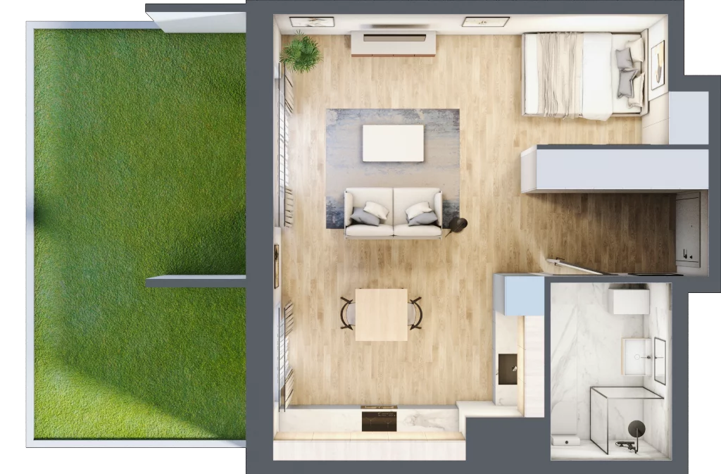 1 pokój, mieszkanie 41,39 m², parter, oferta nr BC0005, NU Warszawa Wola, Warszawa, Wola, Czyste, ul. Kolejowa