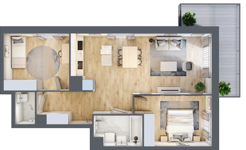 3 pokoje, mieszkanie 65,30 m², piętro 1, oferta nr BC0101, NU Warszawa Wola, Warszawa, Wola, Czyste, ul. Kolejowa