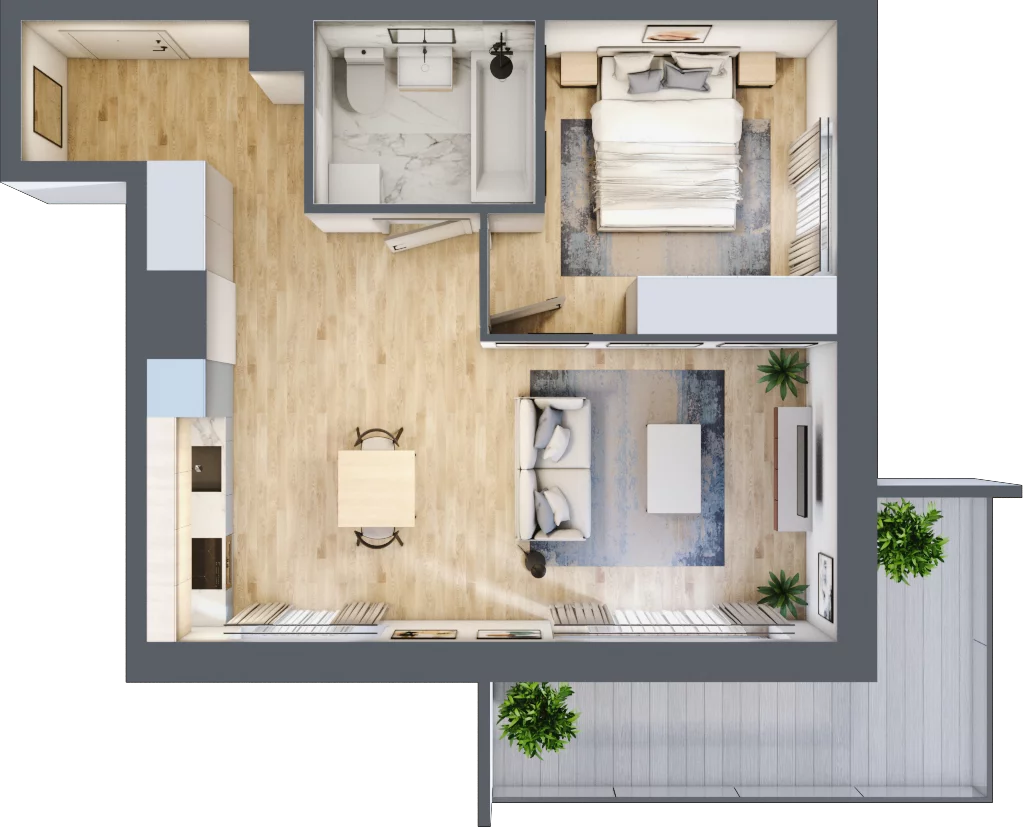 2 pokoje, mieszkanie 46,00 m², piętro 2, oferta nr BC0203, NU Warszawa Wola, Warszawa, Wola, Czyste, ul. Kolejowa