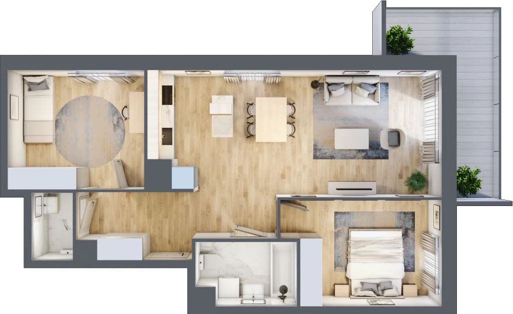 3 pokoje, mieszkanie 66,56 m², piętro 4, oferta nr BC0401, NU Warszawa Wola, Warszawa, Wola, Czyste, ul. Kolejowa