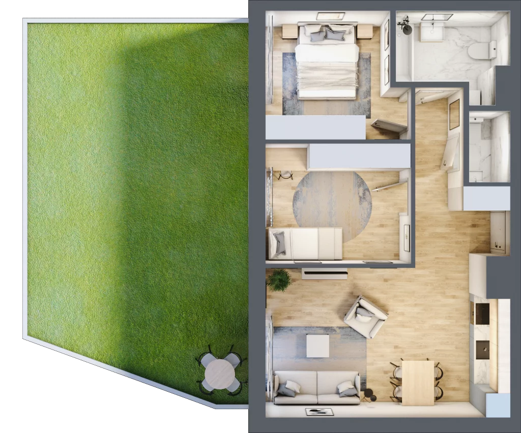 3 pokoje, mieszkanie 58,83 m², parter, oferta nr AC0006, Stilla, Warszawa, Włochy, Raków, ul. Fajansowa 5