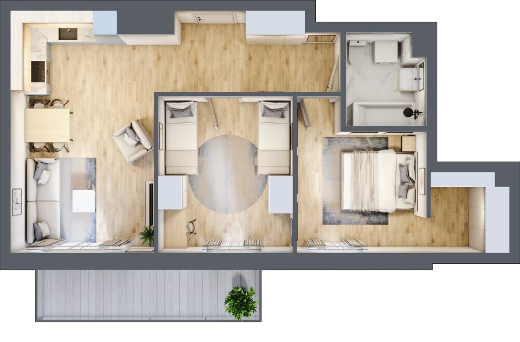 3 pokoje, mieszkanie 63,55 m², piętro 1, oferta nr AC0113, Stilla, Warszawa, Włochy, Raków, ul. Fajansowa 5