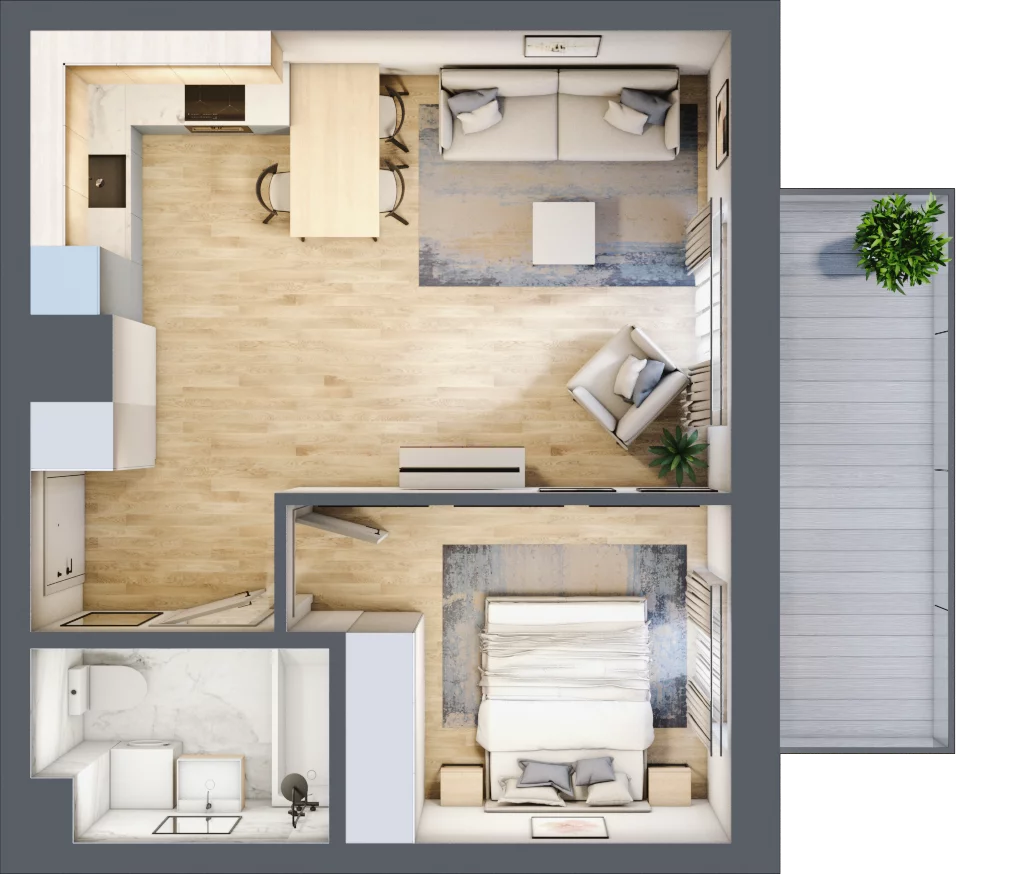 2 pokoje, mieszkanie 41,59 m², piętro 1, oferta nr AC0120, Stilla, Warszawa, Włochy, Raków, ul. Fajansowa 5