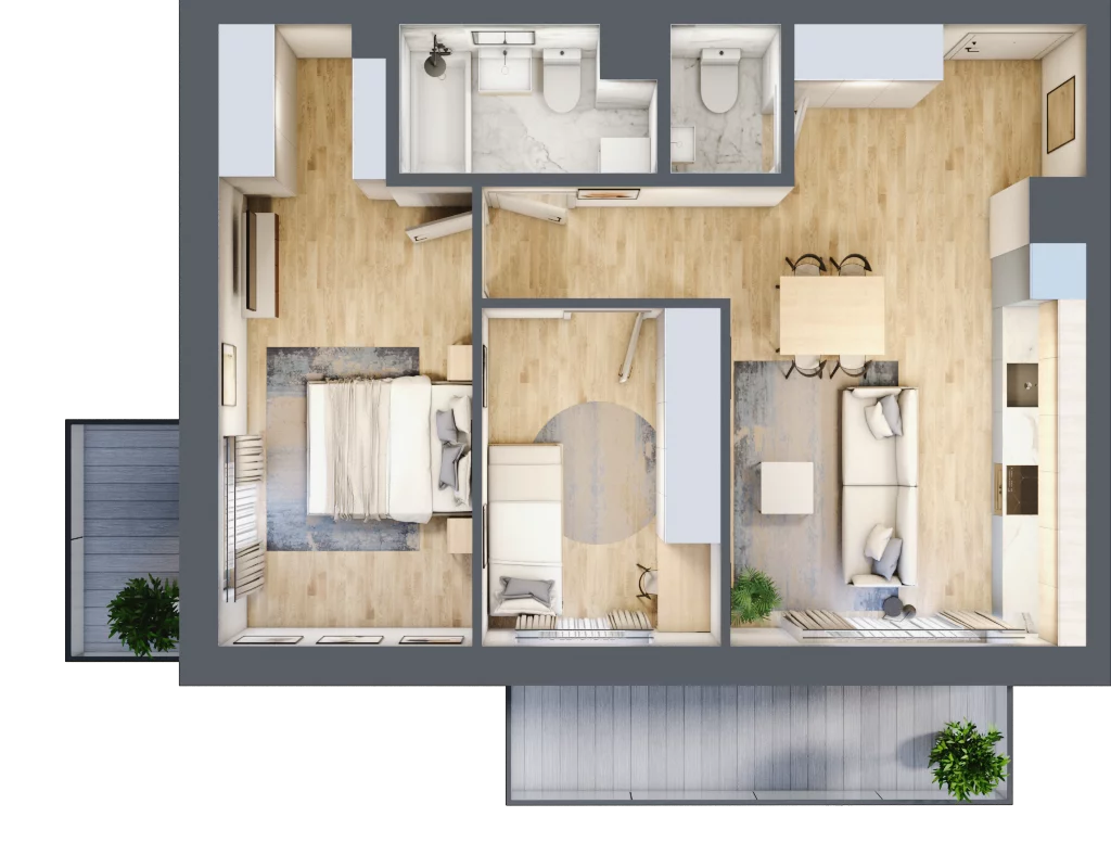 3 pokoje, mieszkanie 59,05 m², piętro 2, oferta nr AC0235, Stilla, Warszawa, Włochy, Raków, ul. Fajansowa 5