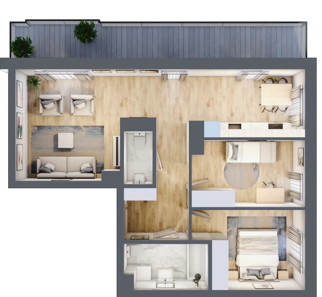 3 pokoje, mieszkanie 66,75 m², piętro 3, oferta nr AC0341, Stilla, Warszawa, Włochy, Raków, ul. Fajansowa 5