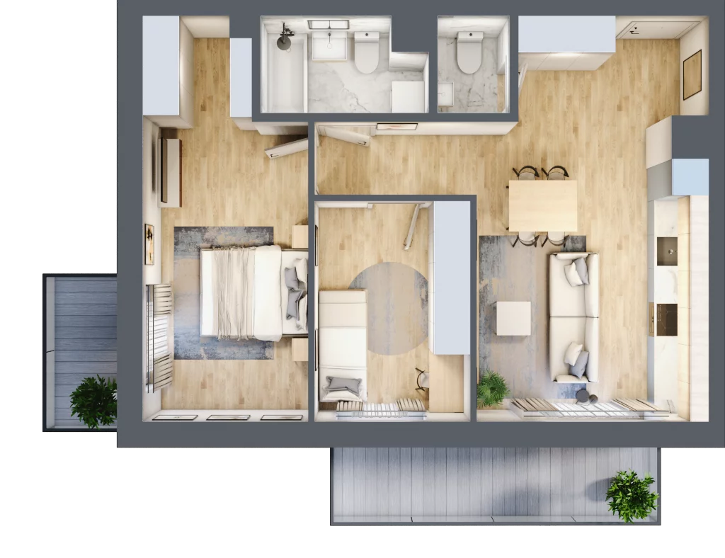 3 pokoje, mieszkanie 59,05 m², piętro 3, oferta nr AC0343, Stilla, Warszawa, Włochy, Raków, ul. Fajansowa 5