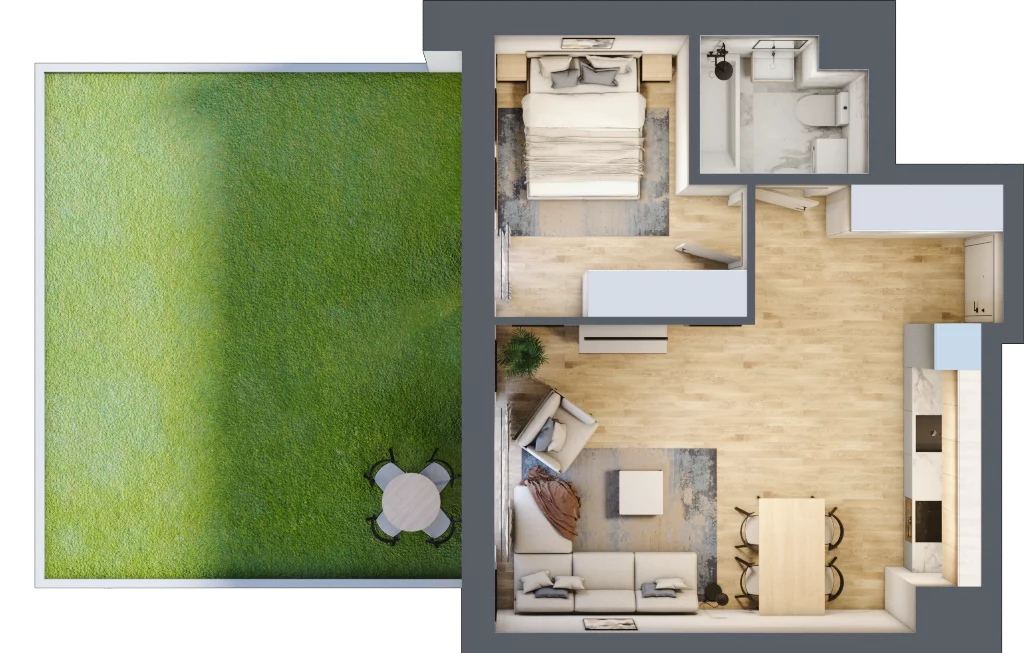 2 pokoje, mieszkanie 44,28 m², parter, oferta nr BA0001, Stilla, Warszawa, Włochy, Raków, ul. Fajansowa 5