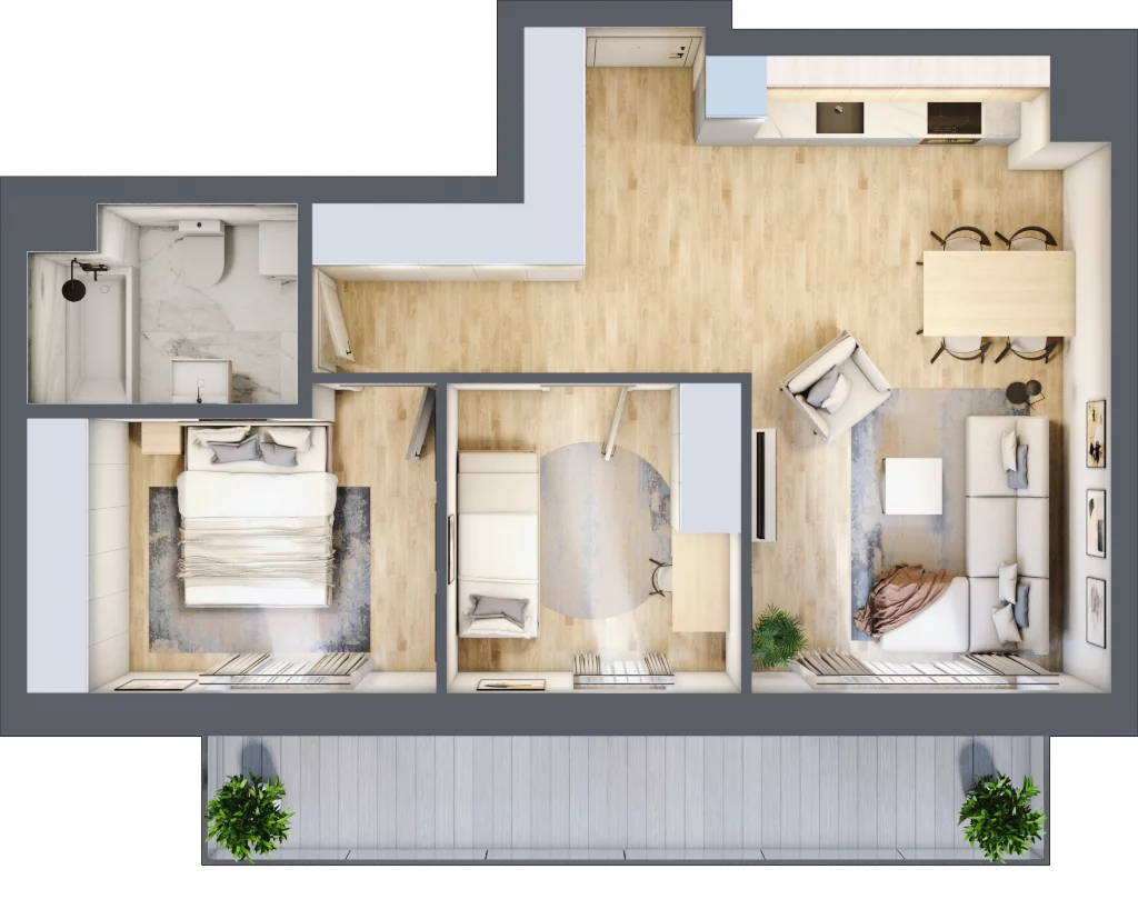 3 pokoje, mieszkanie 57,92 m², piętro 1, oferta nr BA0115, Stilla, Warszawa, Włochy, Raków, ul. Fajansowa 5