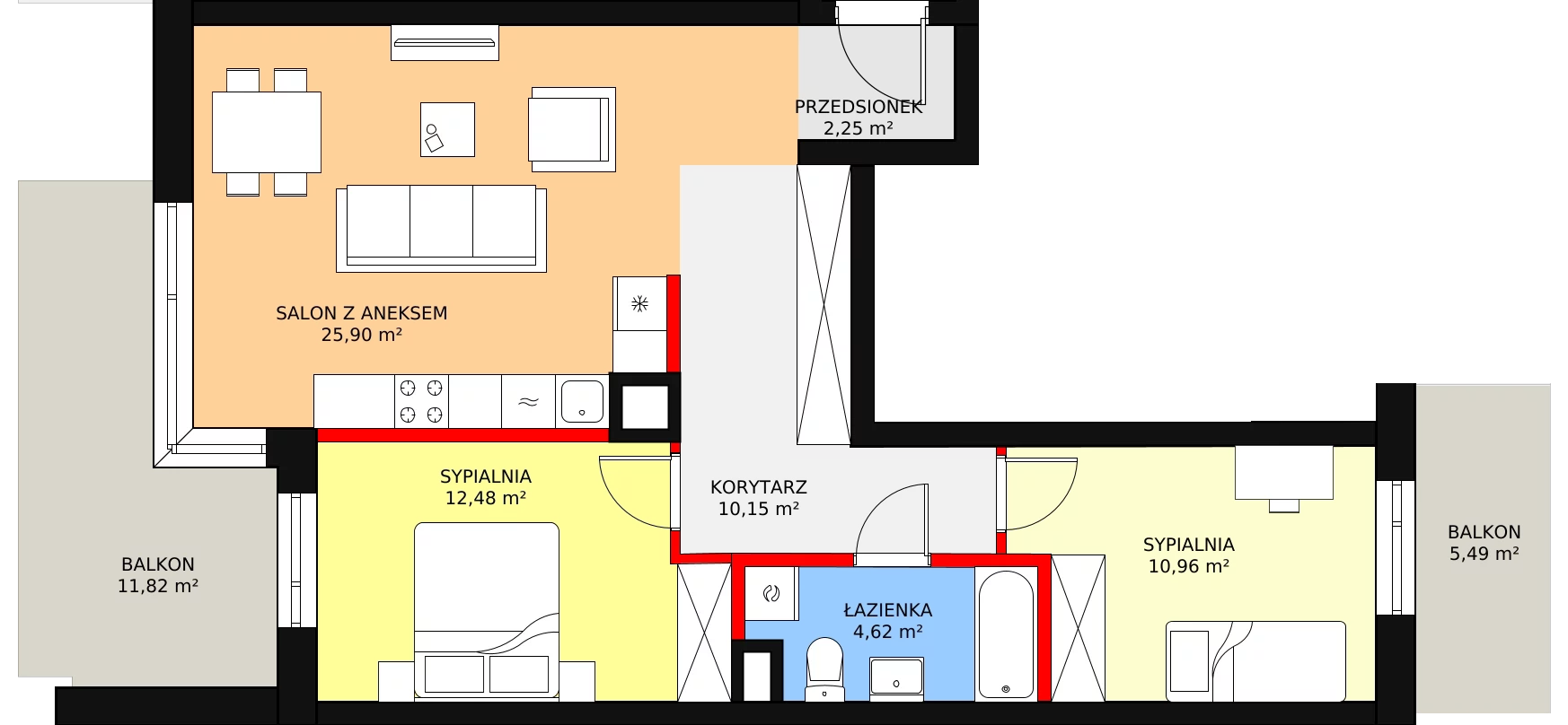 3 pokoje, mieszkanie 66,36 m², piętro 1, oferta nr BA0118, Stilla, Warszawa, Włochy, Raków, ul. Fajansowa 5