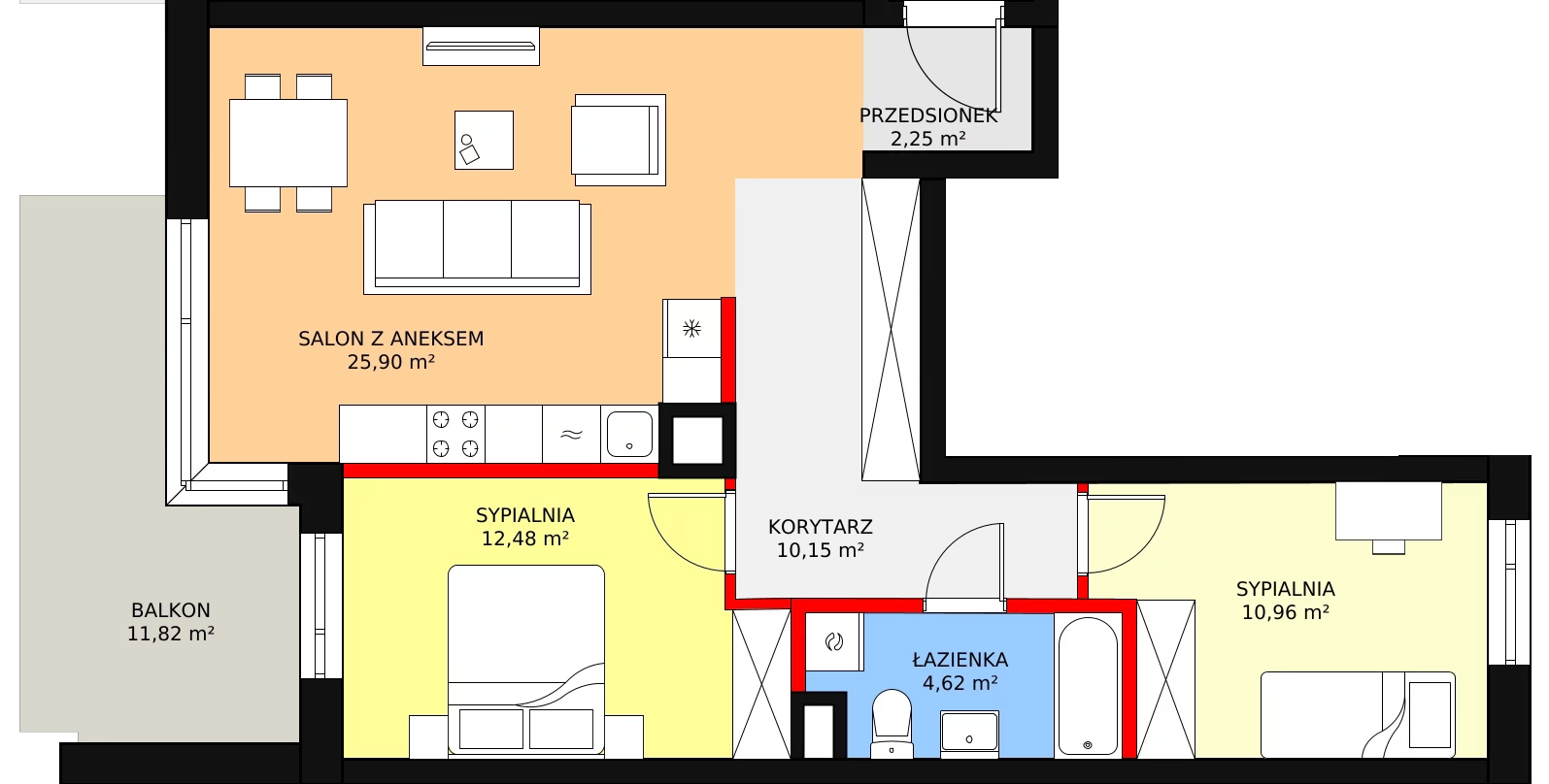 3 pokoje, mieszkanie 66,36 m², piętro 2, oferta nr BA0232, Stilla, Warszawa, Włochy, Raków, ul. Fajansowa 5